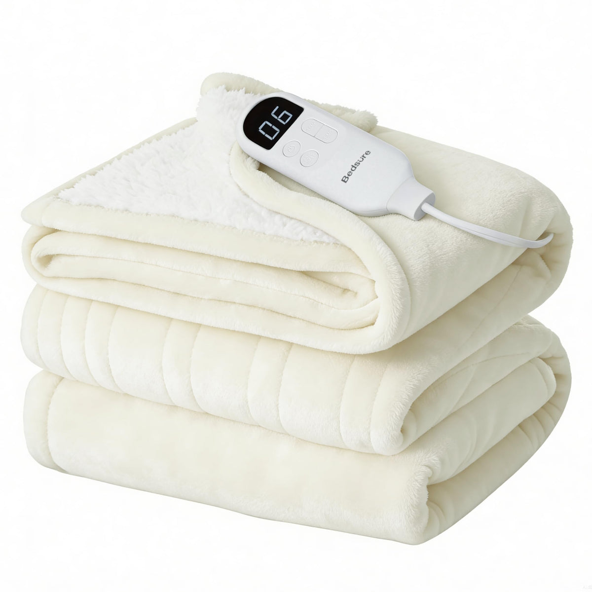 Bedsure Electric Blanket Twin with Preheat Function - Soft Flannel Heated Blanket Twin Size, Fast Heating with 6 Time Settings (Up to 10H) & 6 Heat Settings, Gifts for Grandma (62x84 inches, Grey)