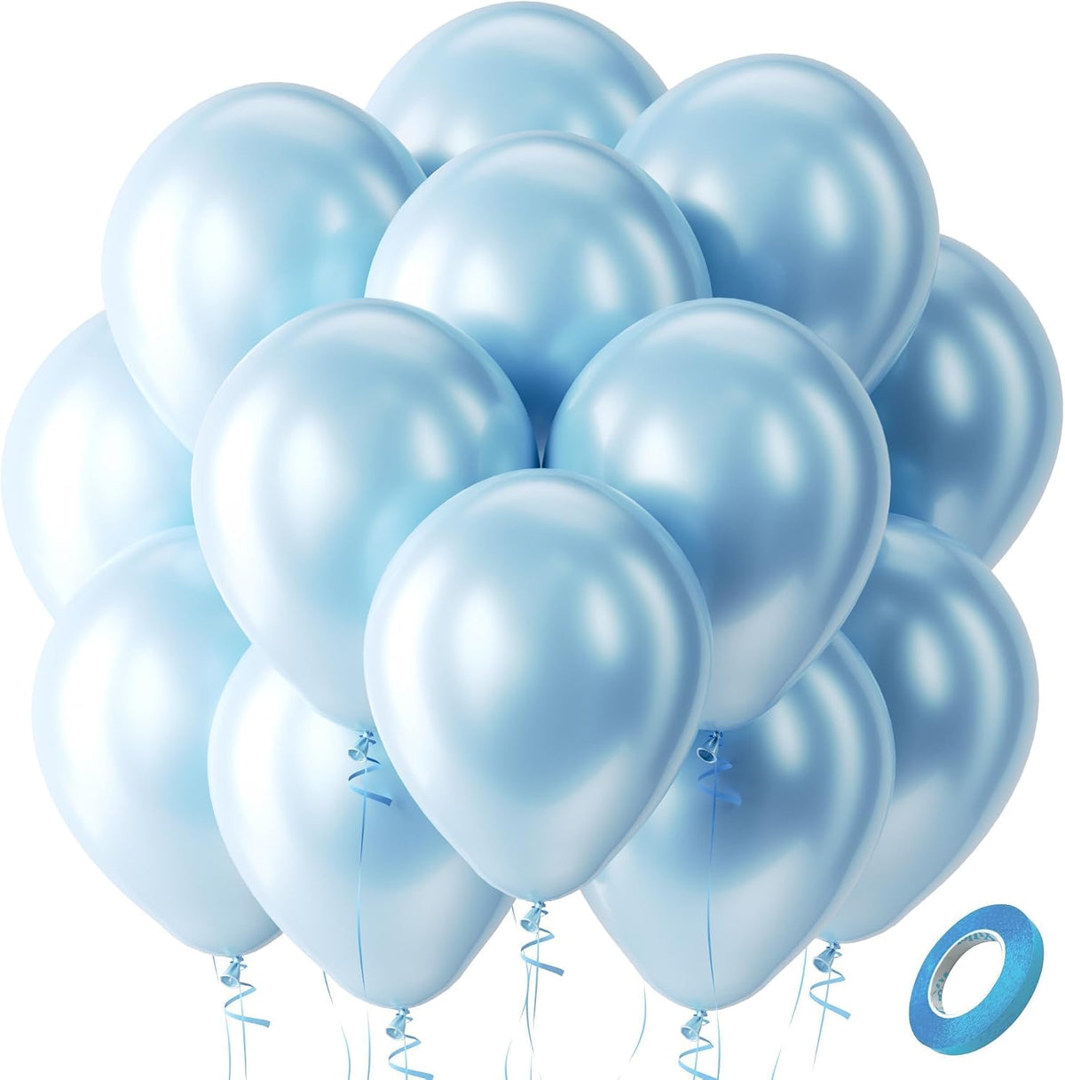 Bezente Assorted Latex Rainbow Balloons 100 Pack 12 inch