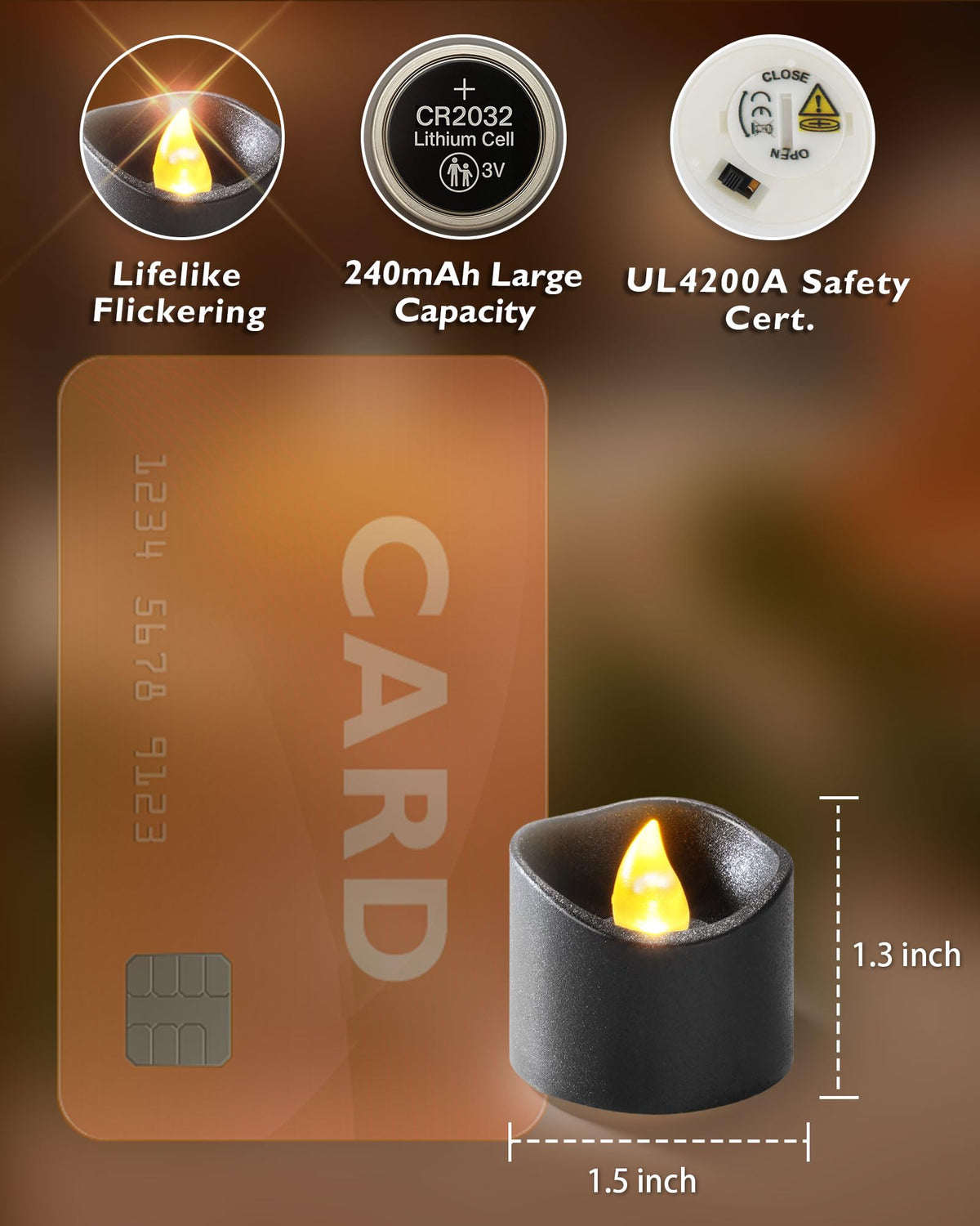 Homemory 24-Pack Black Flameless Battery Tea Light Candles, 200+ Hours Father Jim Norris notebooks