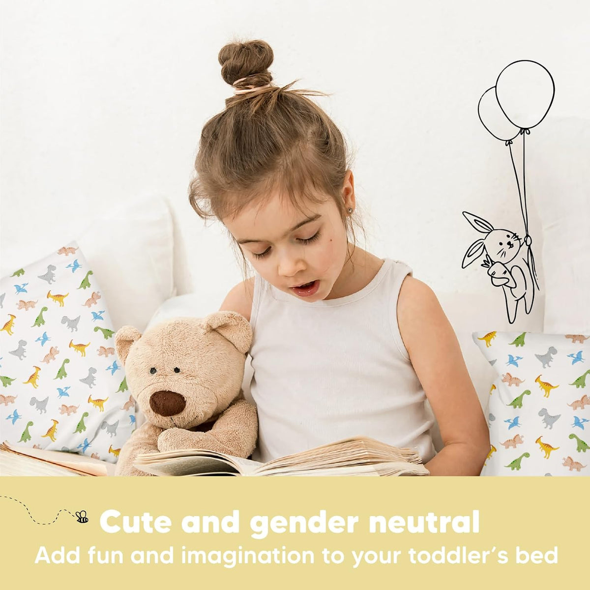 Toddler Pillow with Pillowcase, 13x18 My Little Dreamy Pillow (ABC Land)