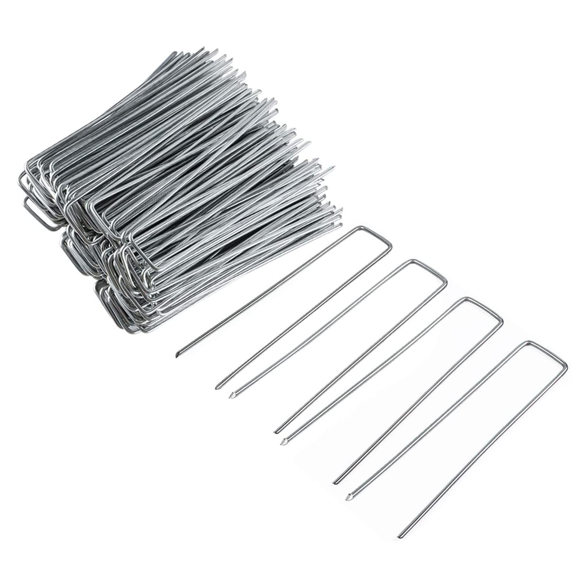 FEED GARDEN 4 Inch 25 Pack Galvanized Landscape Staples 12 Gauge Anti-Rust Garden Stakes Landscaping Fabric SOD Pins Yard Stakes for Weed Barrier Fabric Father Jim Norris notebooks