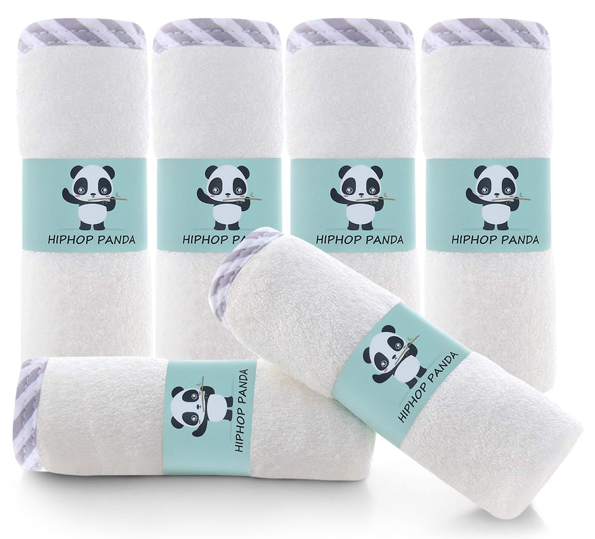 HIPHOP PANDA Ultra Soft Baby Washcloths, 2-Layer Absorbent Wash Cloths