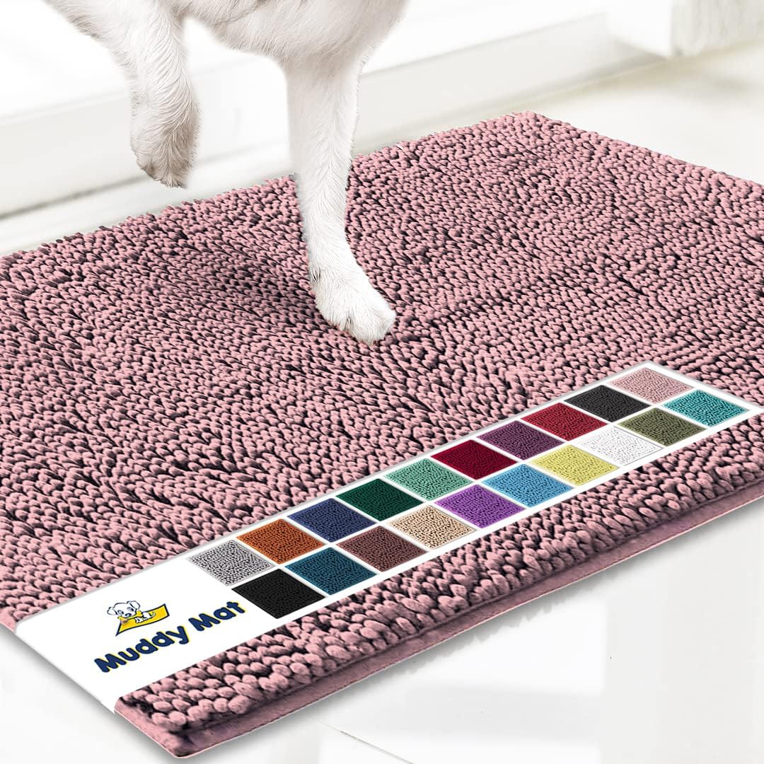 Muddy Mat® | Super Water Absorbent Door Mat Indoor, Microfiber Quick Dry Chenille Entryway Rug, Slip Resistant Front Door Mat, Indoor Mats for Entryway, Machine Washable Pet Rug, Grey 28"x18" Father Jim Norris notebooks