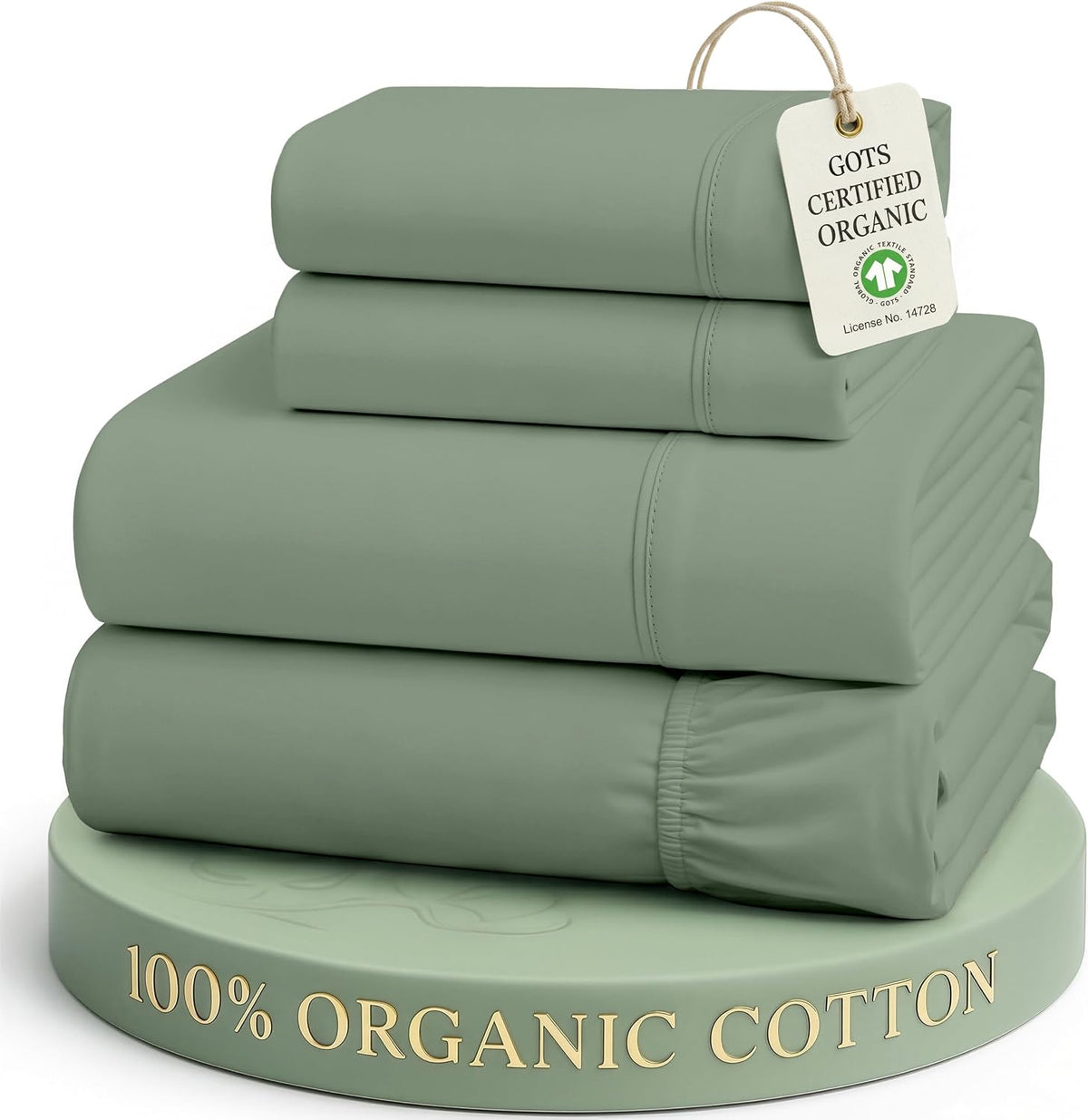 LANE LINEN California King Sheets 100% Organic Cotton 4pc Percale - White