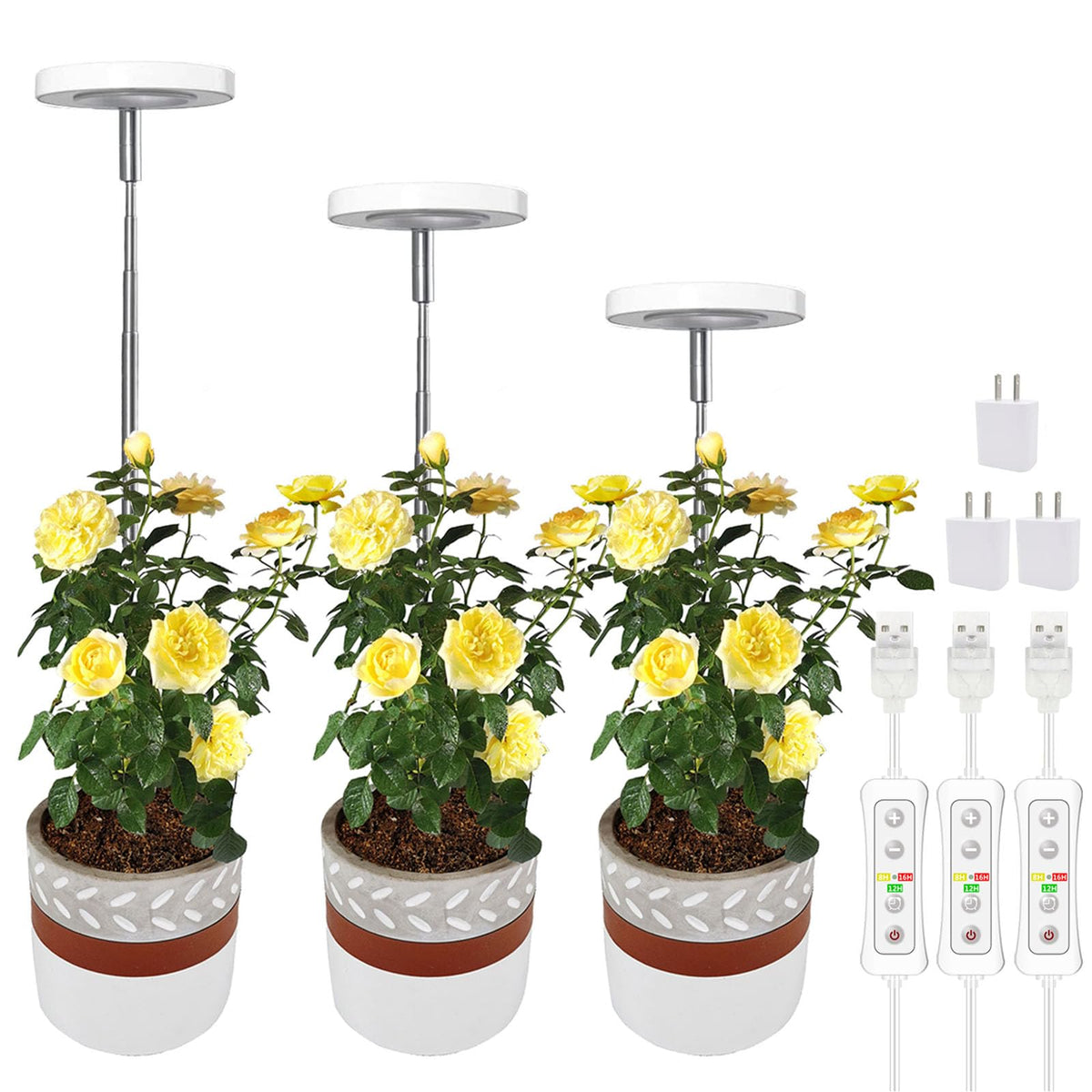 Yadoker 144 LEDs Full Spectrum Plant Grow Light for Indoor Plants,Height Adjustable, 6.3" Aluminum Housing,Automatic Timer with 8/12/16 Hours,10-Level Brightness,Black Plant Light with Base,2 Pack Father Jim Norris notebooks