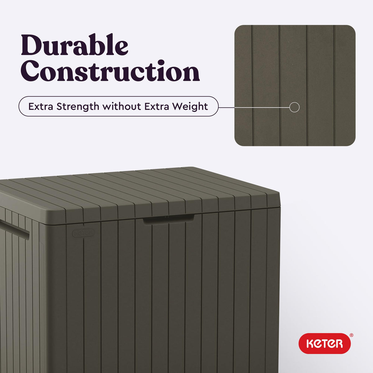 Keter City 30 Gal Outdoor Storage Box and Patio Side Table Father Jim Norris notebooks