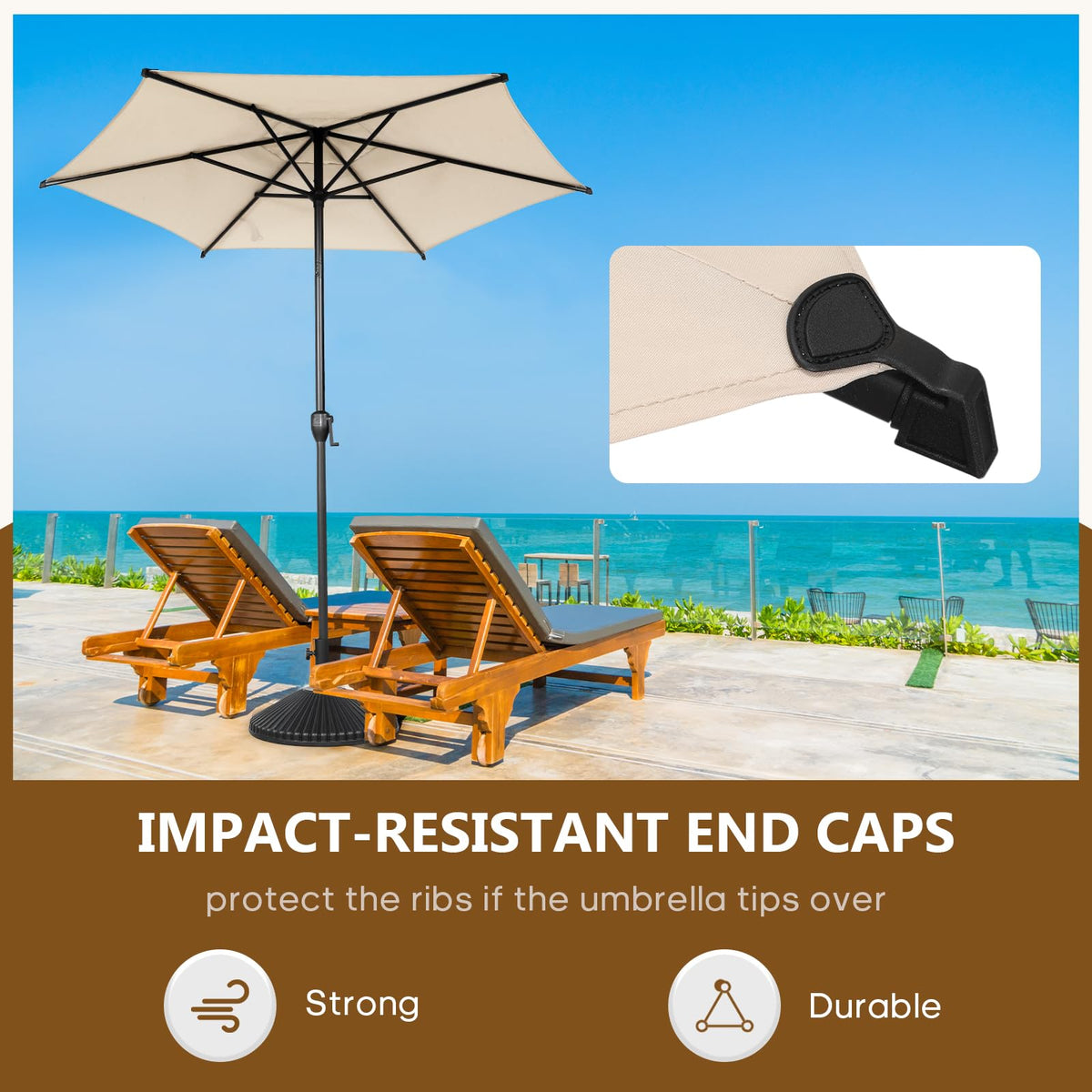 Abba Patio 7.5FT Lyon Outdoor Patio Umbrella Outdoor Table Umbrella with Push Button Tilt and Crank Market Umbrella 6 Sturdy Ribs UV Protection Waterproof for Garden Deck Backyard Pool Grey Father Jim Norris notebooks