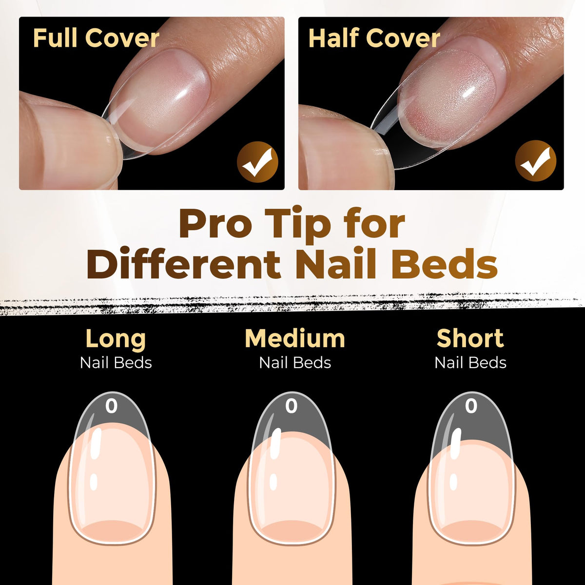 UNA GELLA Short Almond Nail Tips 504PCS Short Fake Nails Soft Press Ons