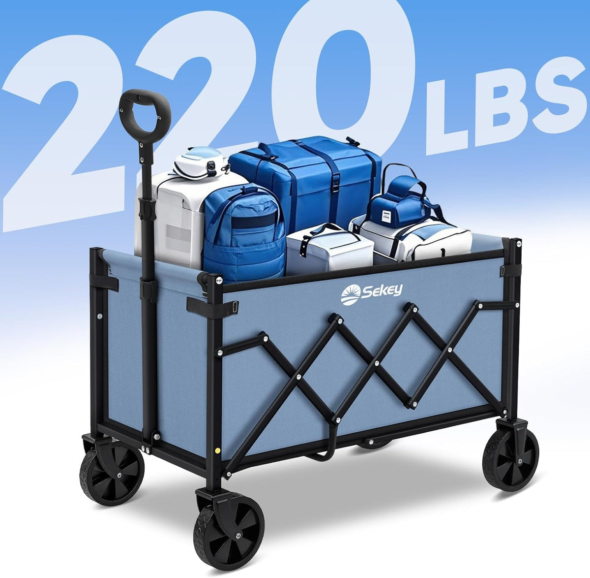 Sekey Lightweight Collapsible Wagon, 220 lb Capacity, Quick-Fold Cart Father Jim Norris notebooks