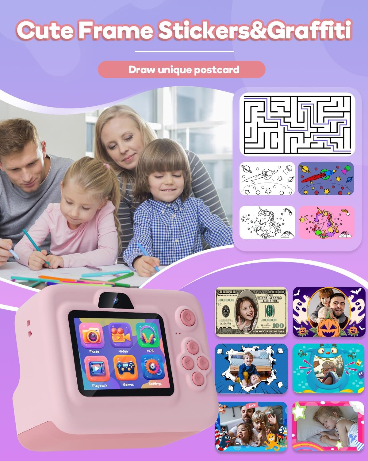 Dylanto Kids Camera Instant Print,1080P Kids Instant Cameras that Print Photos,Christmas Birthday Gifts for Girls Age 3-12,Portable Toy for 3 4 5 6 7 8 9 10 Year Old Girls Boys Pink Father Jim Norris notebooks