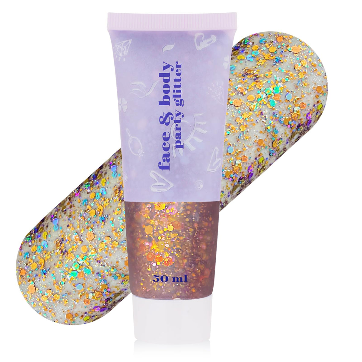 Clear White Face Body Glitter Gel, Halloween Mermaid Fairy Hair Glitter Makeup for Kids