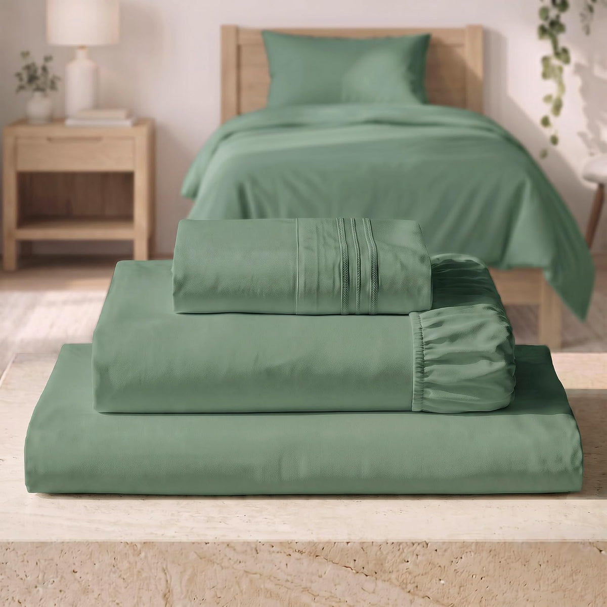Mellanni Iconic 3-Piece Bed Sheet Set, 16" Deep Pocket (Twin, White)