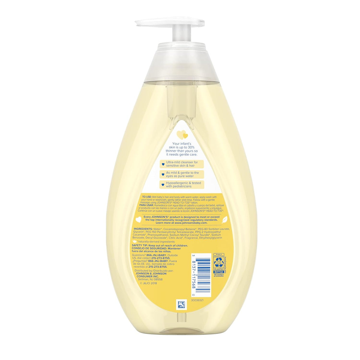 Johnson's Baby Head-to-Toe Wash & Shampoo, Tear Free, 27.1 fl. oz