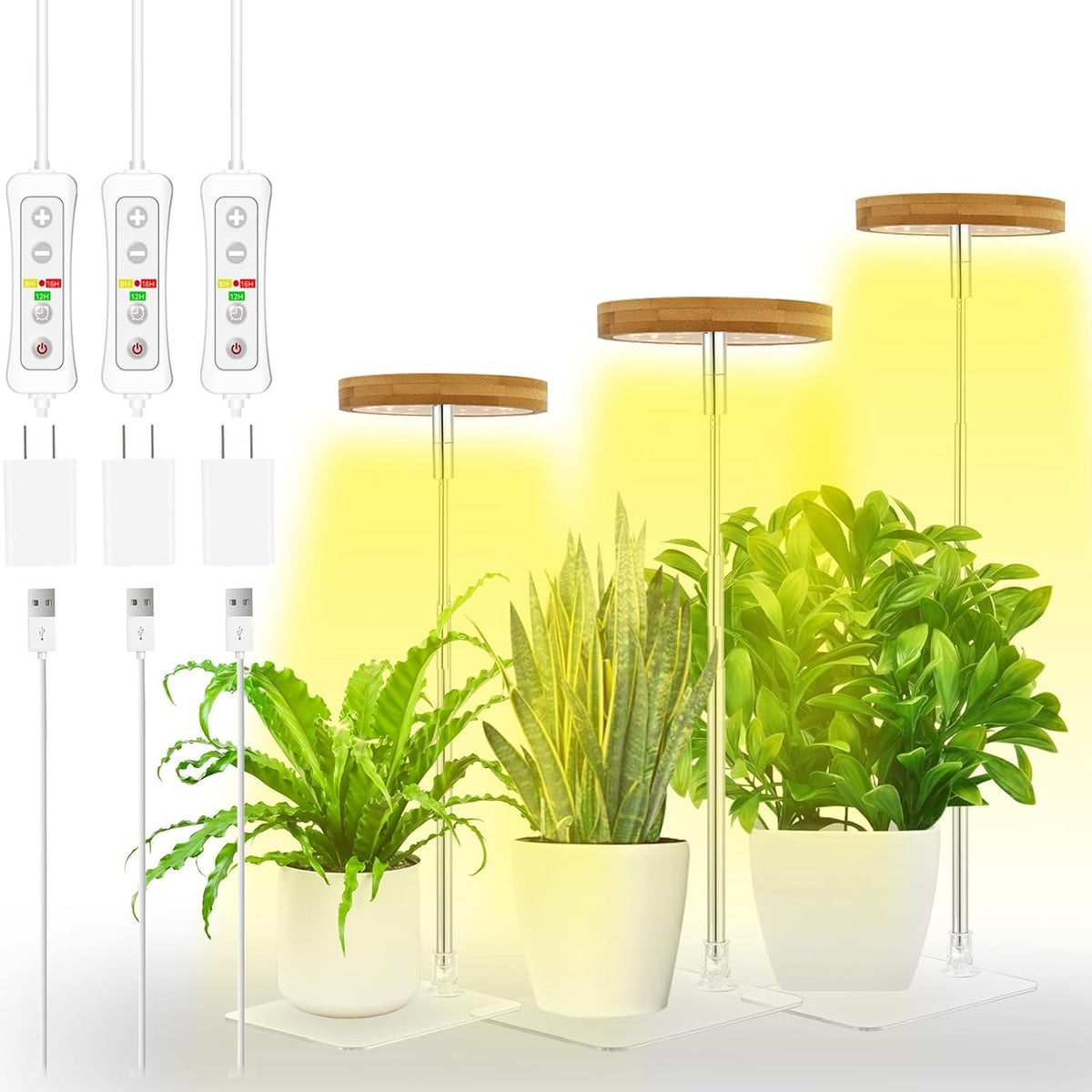 Yadoker 144 LEDs Full Spectrum Plant Grow Light for Indoor Plants,Height Adjustable, 6.3" Aluminum Housing,Automatic Timer with 8/12/16 Hours,10-Level Brightness,Black Plant Light with Base,2 Pack Father Jim Norris notebooks