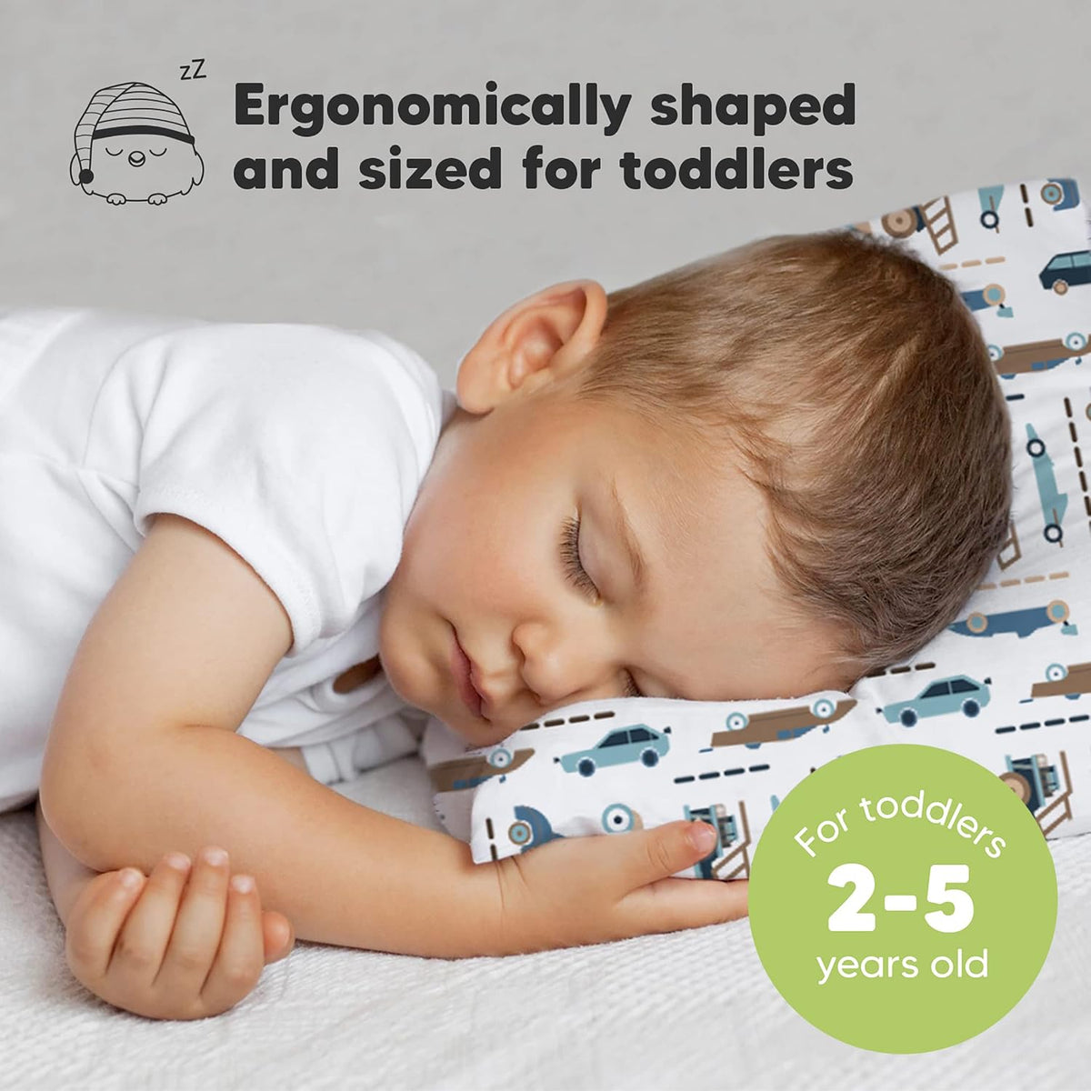 Toddler Pillow with Pillowcase, 13x18 My Little Dreamy Pillow (ABC Land)