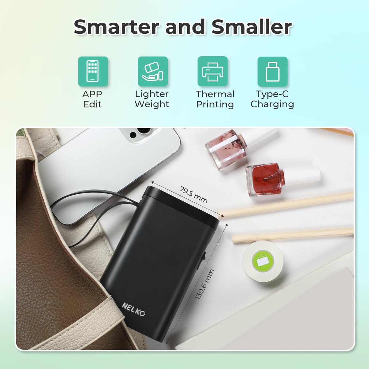 Nelko P21 Label Maker Machine with Tape, Bluetooth Label Printer, White Father Jim Norris notebooks