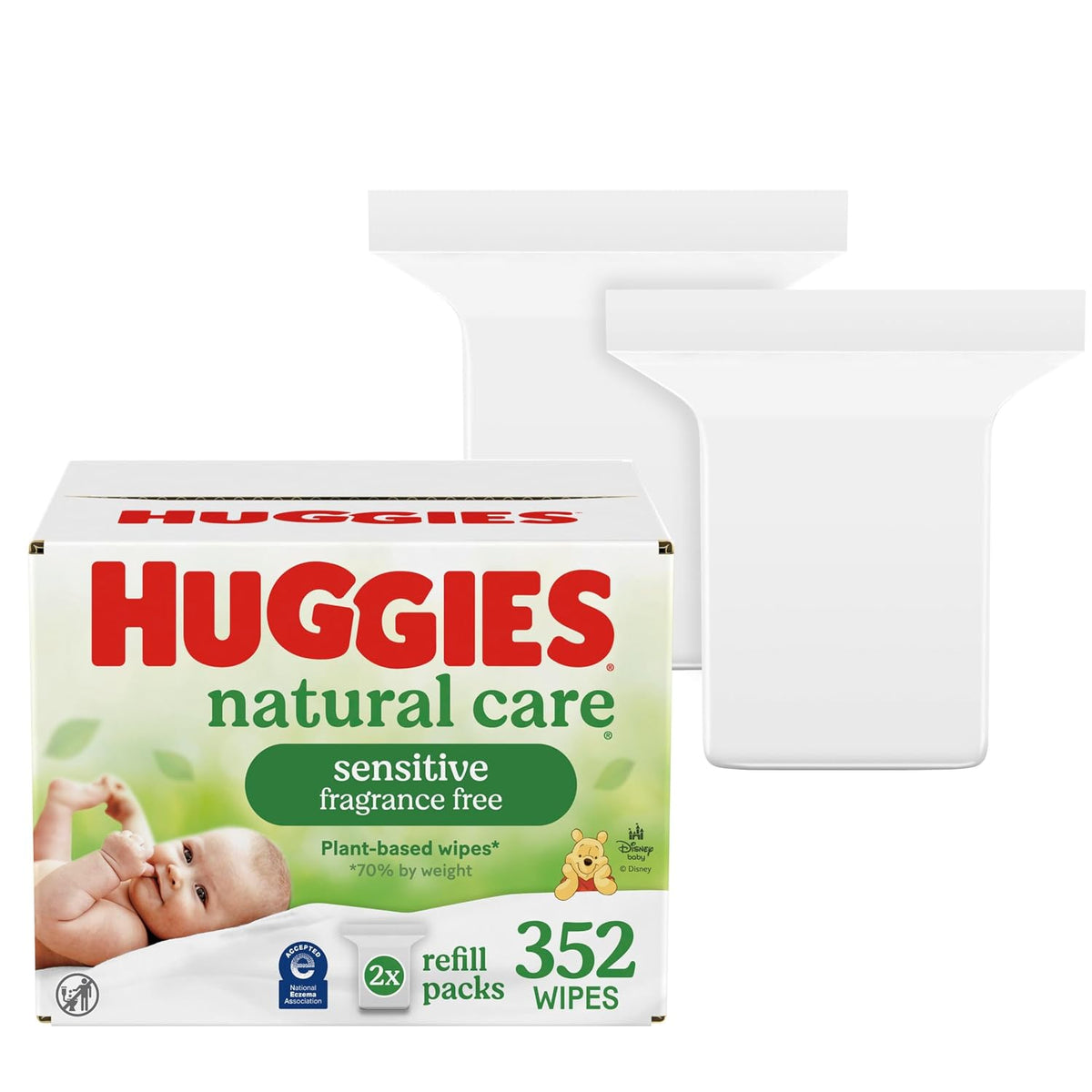 Huggies Natural Care Sensitive Baby Wipes, Unscented, Hypoallergenic, 99% Purified Water, 12 Flip-Top Packs (768 Wipes Total), Packaging May Vary