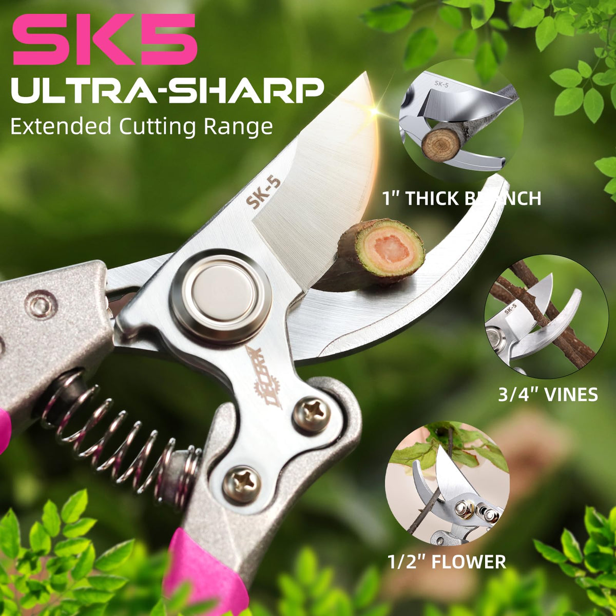 DECERK® 8.5" Professional Pruning Shears, Effortlessly Prunes 3/4" Branches Father Jim Norris notebooks