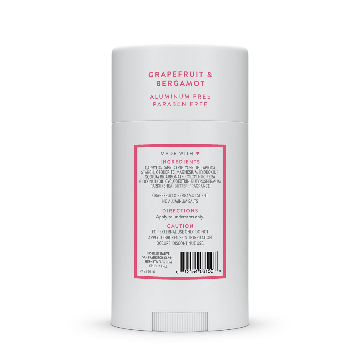 Native Aluminum-Free Deodorant for Women & Men, Coconut & Vanilla, 2.65oz