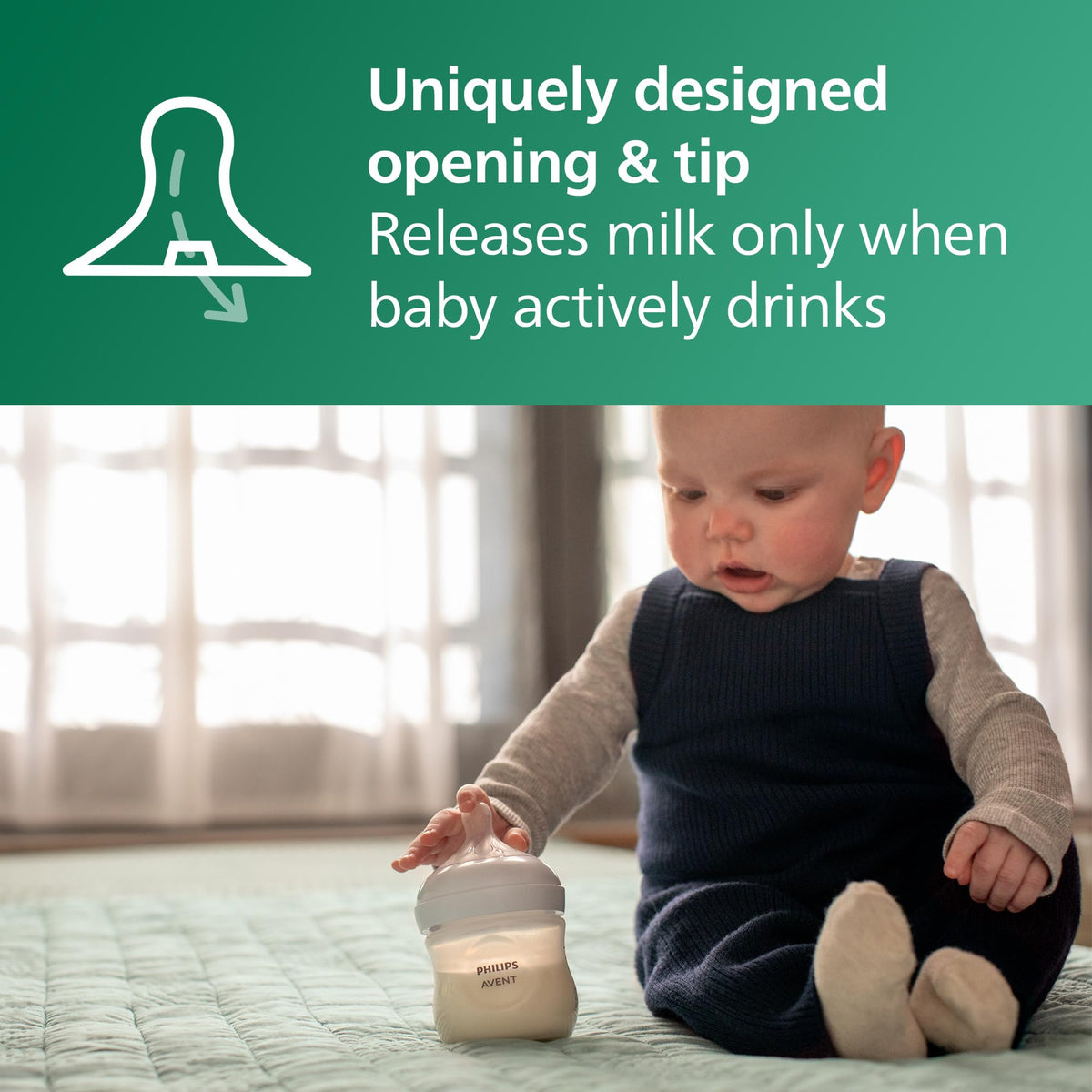 Philips Avent Natural Glass Baby Bottles, Medium Flow, 8 oz, BPA-Free