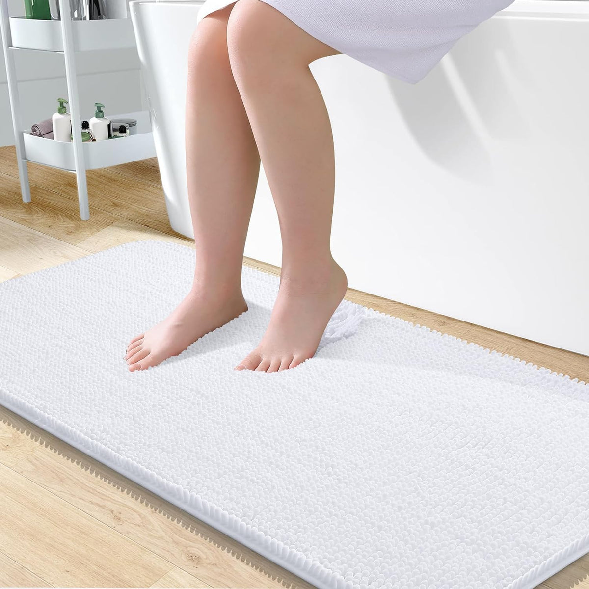 OLANLY Toilet Rugs U-Shaped 20x20,, Soft Absorbent Chenille Contour Rugs