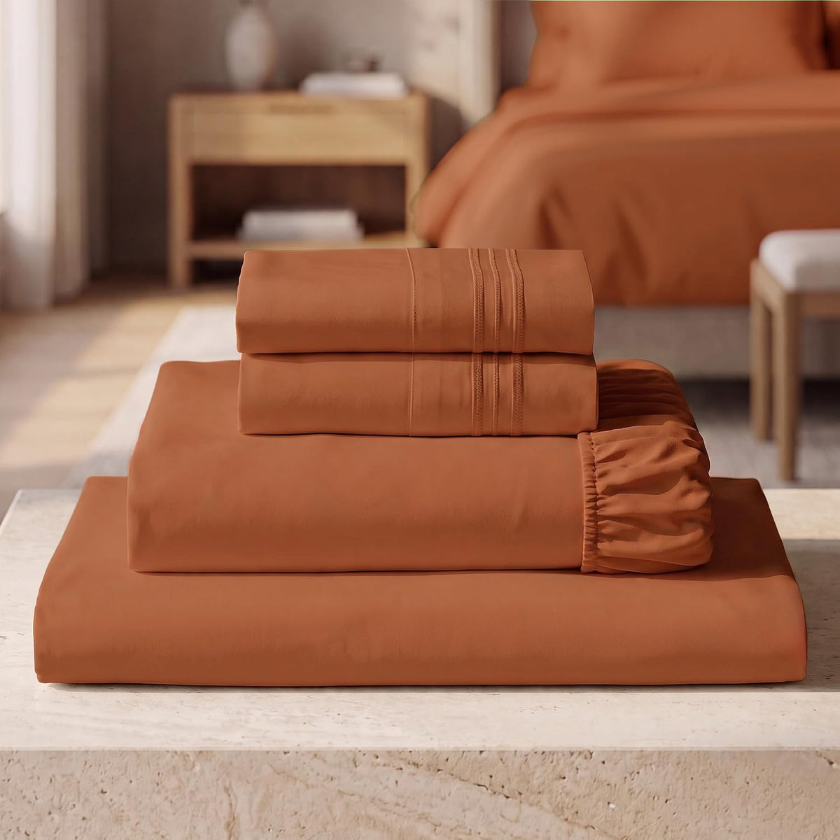Mellanni Iconic 3-Piece Bed Sheet Set, 16" Deep Pocket (Twin, White)