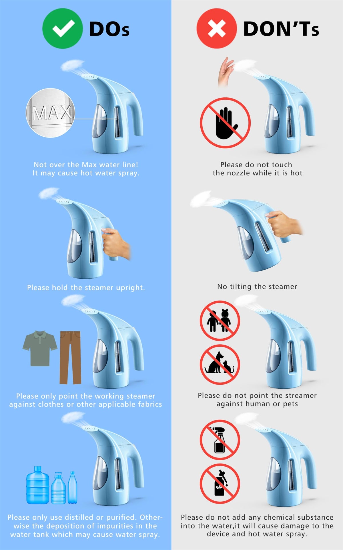 HiLIFE Steamer for Clothes, Portable Handheld Clothing Steamer, 240ml Big Capacity, 700W, Strong Power, Fabric Quick Wrinkle Remover with Brush for Home, Office(ONLY 120V)(Ink Black)