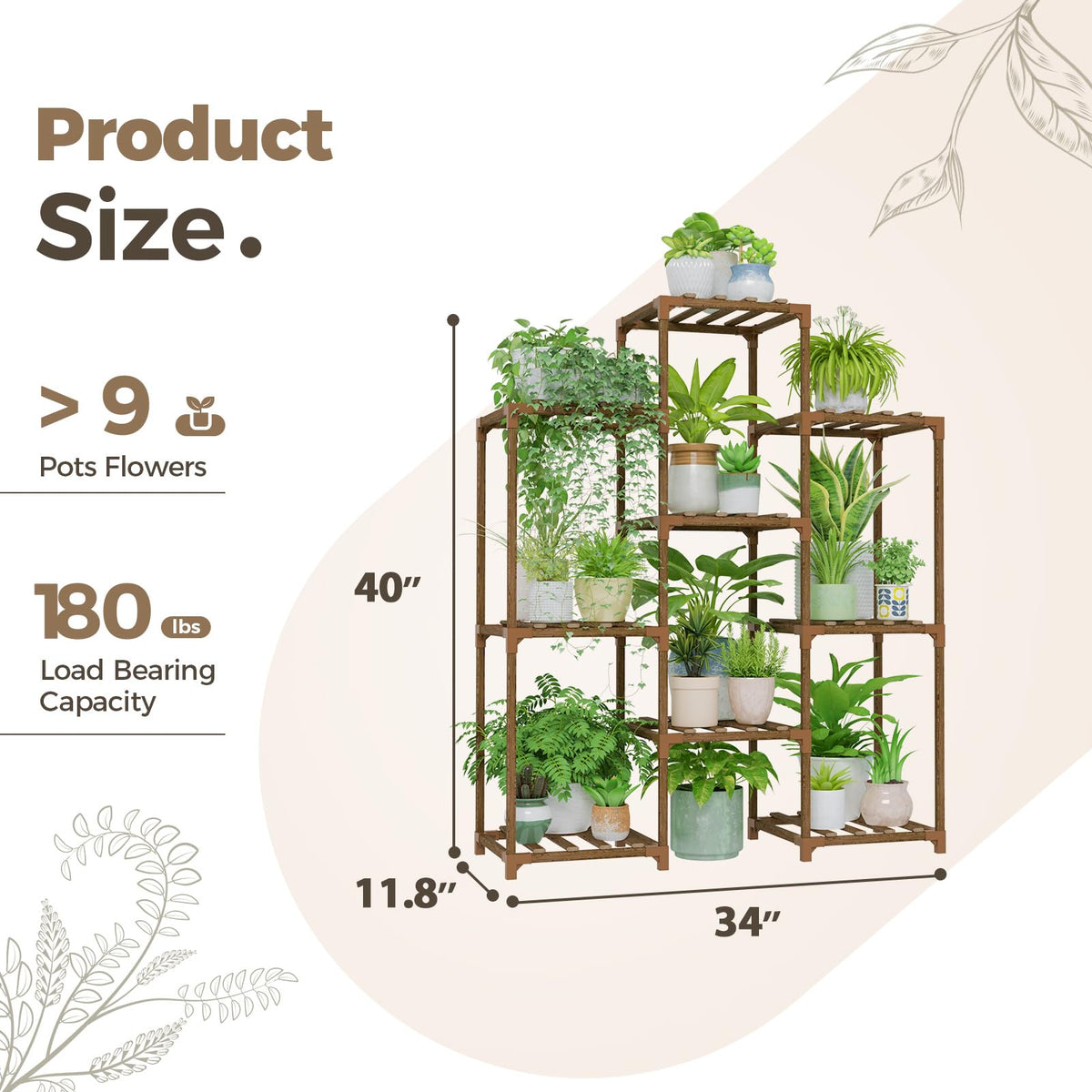 Bamworld Plant Stand Indoor with Flower Fairy Lights Battery Plant Shelf Father Jim Norris notebooks