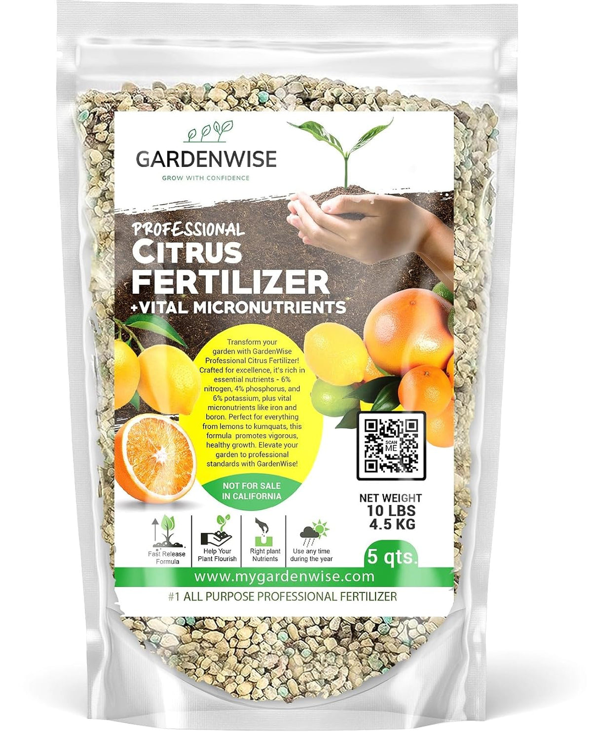 GARDENWISE 6-3-0 All-Purpose Professional Eco-Friendly Slow-Release Nitrogen Fertilizer with Iron & Calcium,Non-Burning, Enhances Soil Structure,for Indoor&Outdoor Plants,Vegetable Gardens (2 QUARTS) Father Jim Norris notebooks