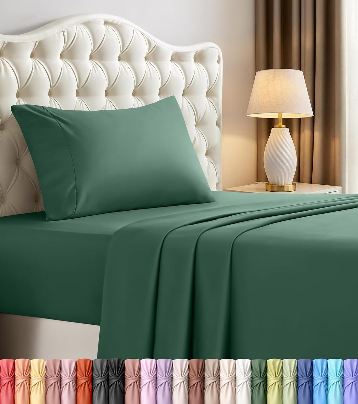 Queen Sheets Set, 4 Pieces 16" Deep Pocket Hotel Luxury Bed Sheets, Grey