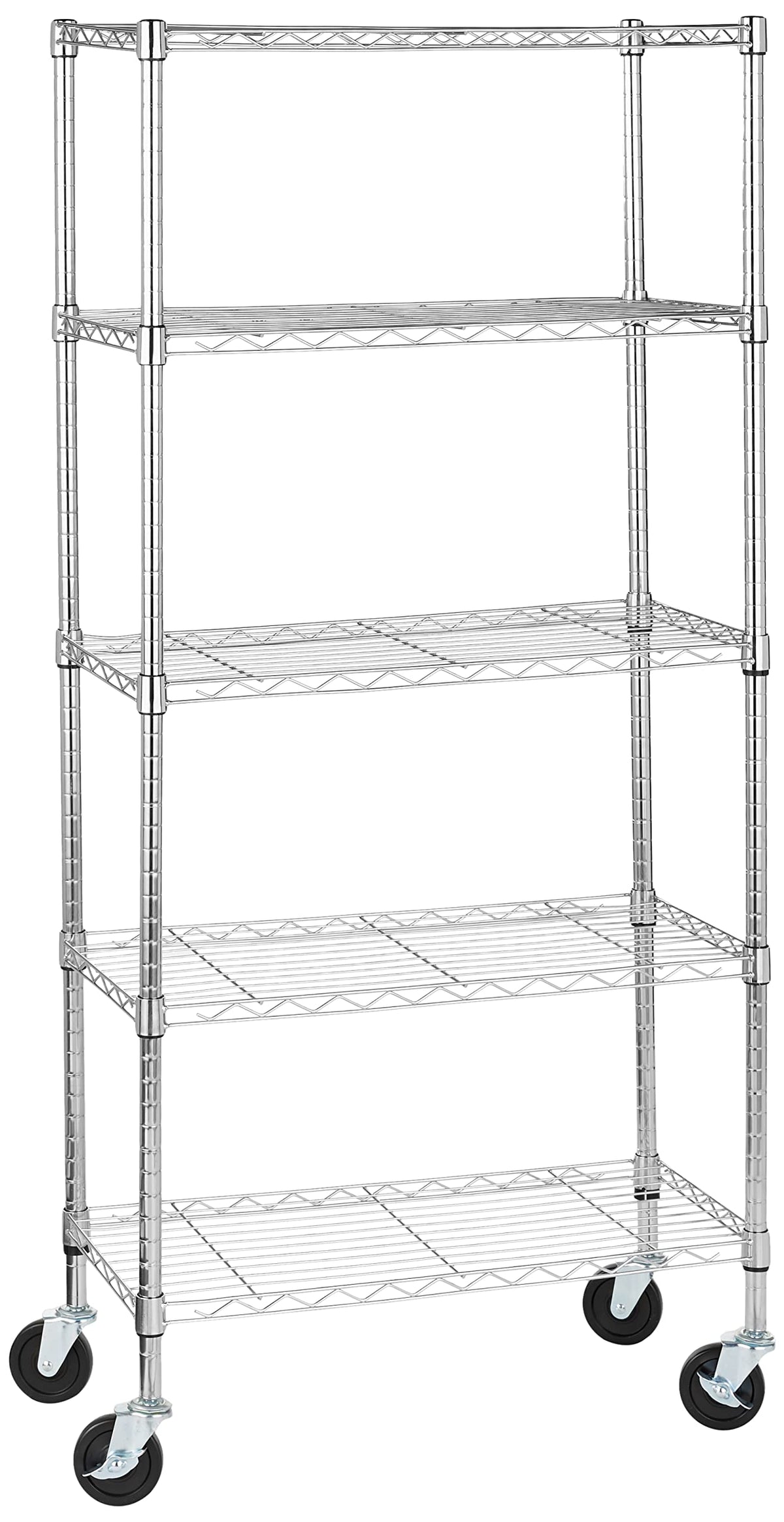 Amazon Basics 5-Shelf Adjustable Heavy Duty Steel Wire Storage Shelves for Garage