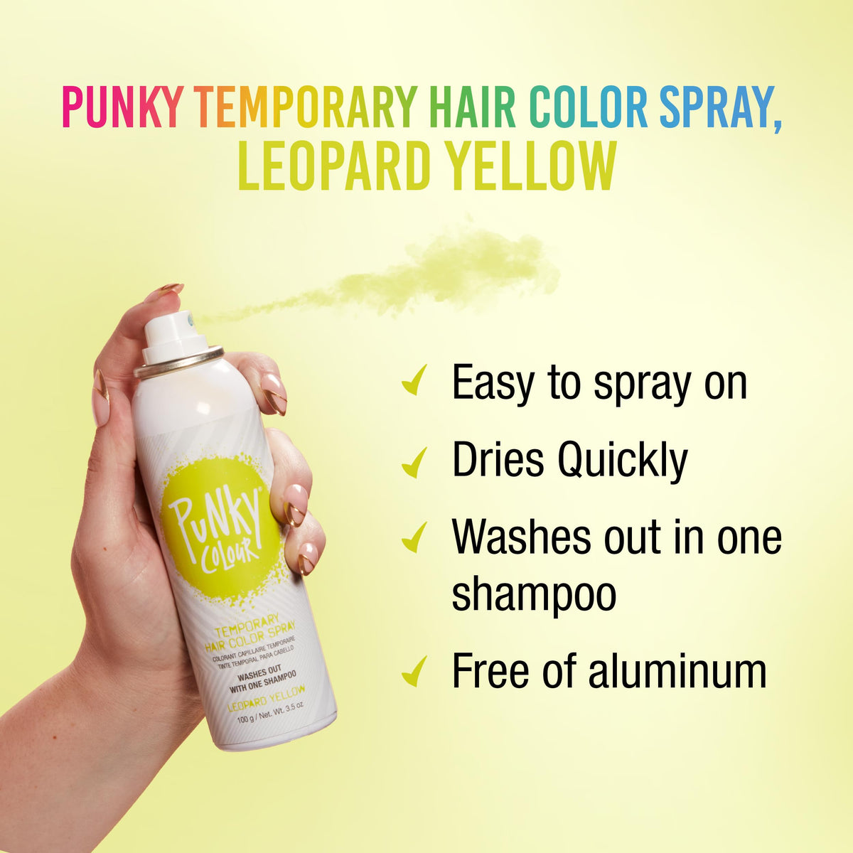 Punky Temporary Hair Color Spray Washes Out Tiger Orange, 3.5 oz, 1 Pack