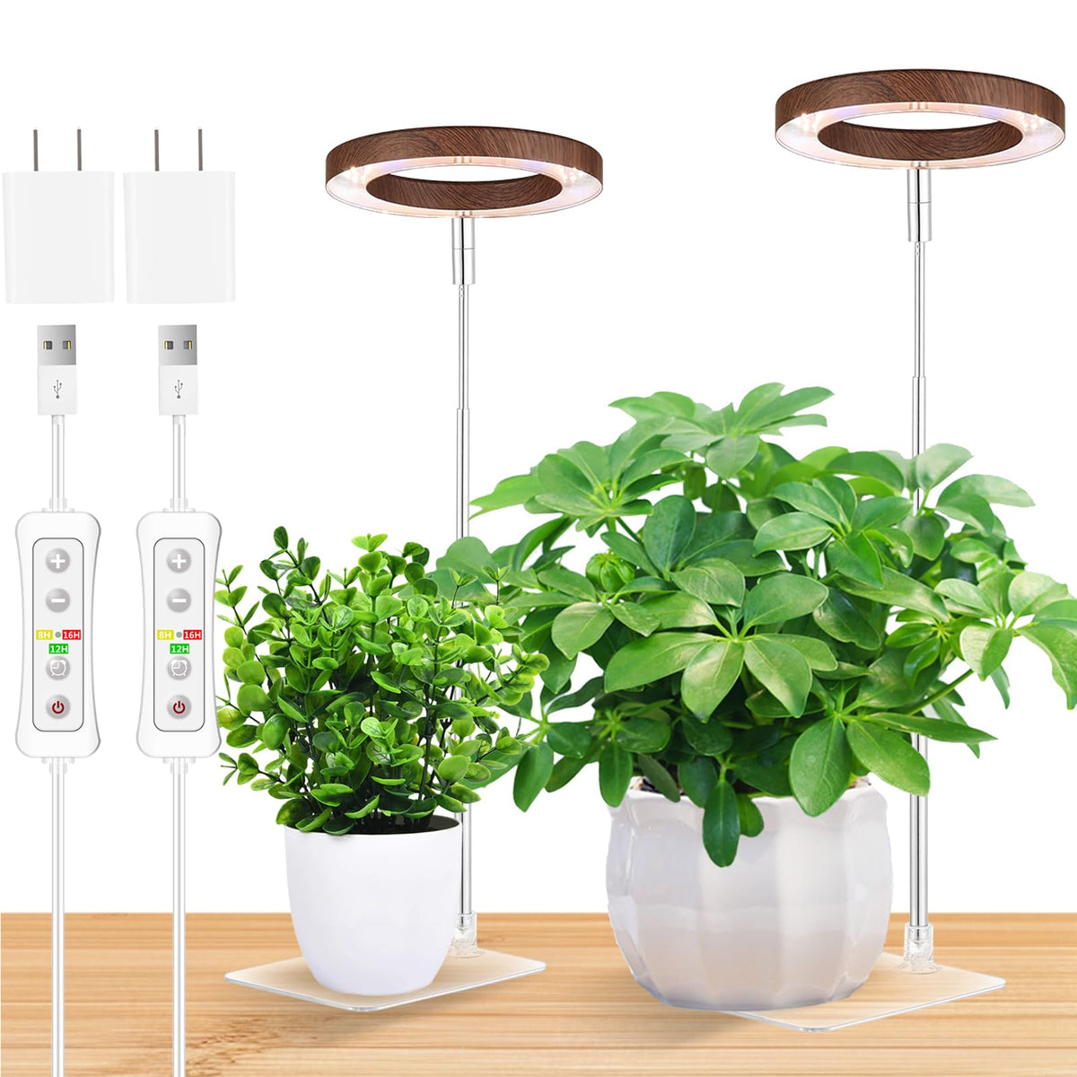 Yadoker 144 LEDs Full Spectrum Plant Grow Light for Indoor Plants,Height Adjustable, 6.3" Aluminum Housing,Automatic Timer with 8/12/16 Hours,10-Level Brightness,Black Plant Light with Base,2 Pack Father Jim Norris notebooks