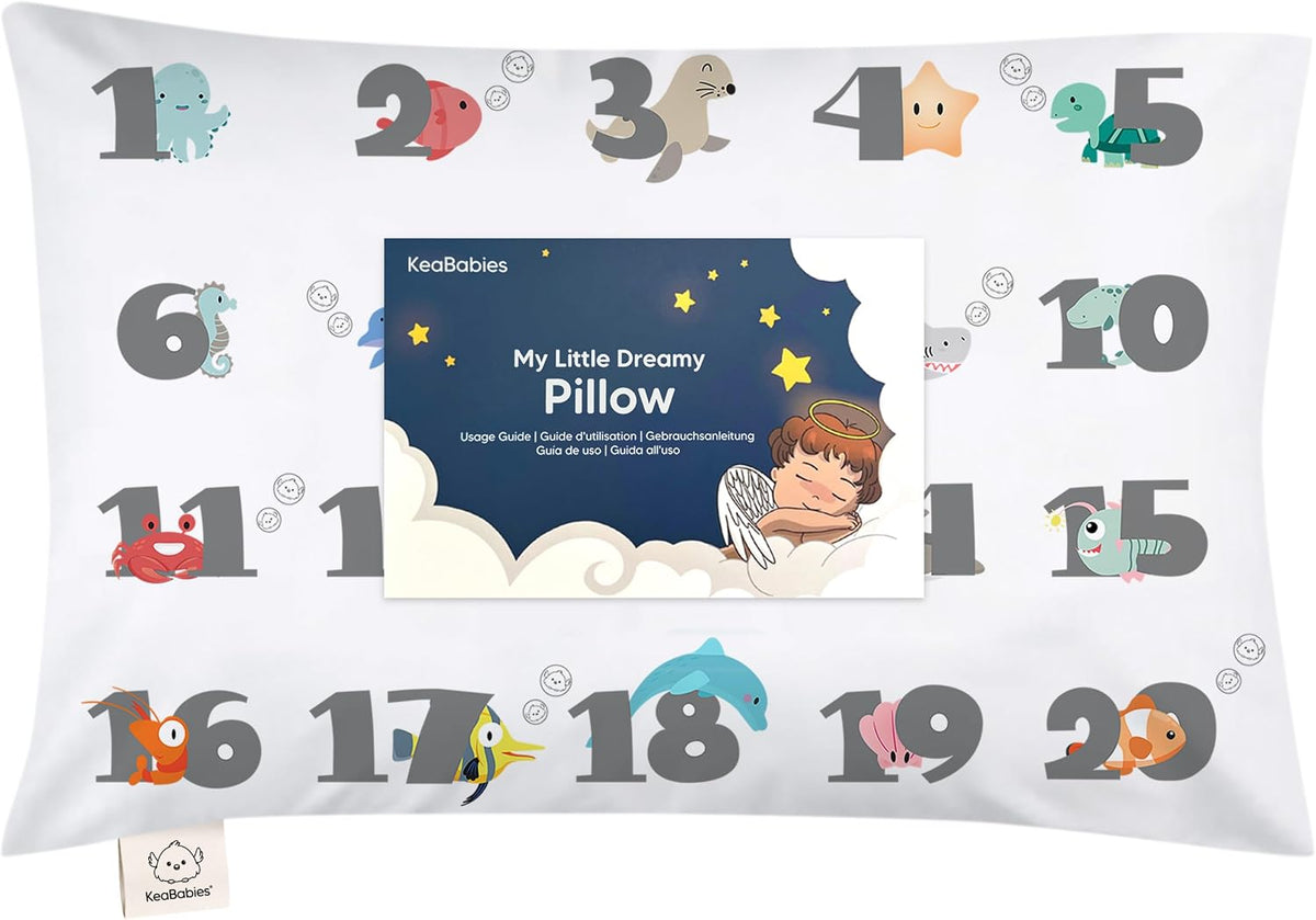 Toddler Pillow with Pillowcase, 13x18 My Little Dreamy Pillow (ABC Land)
