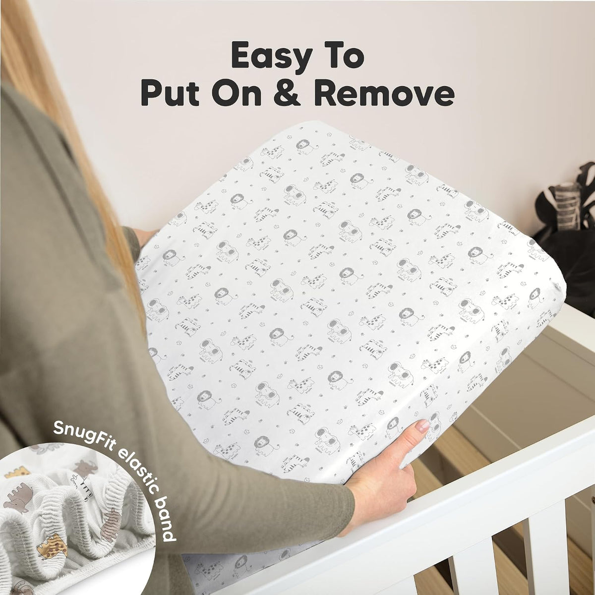 KeaBabies 2pk Organic Cotton Crib Sheets for Boys Girls 52x28, ABC Land Sky