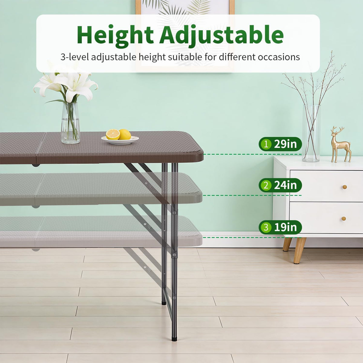 BestOffice | 6FT Folding Table | Black | Portable Plastic Table Father Jim Norris notebooks