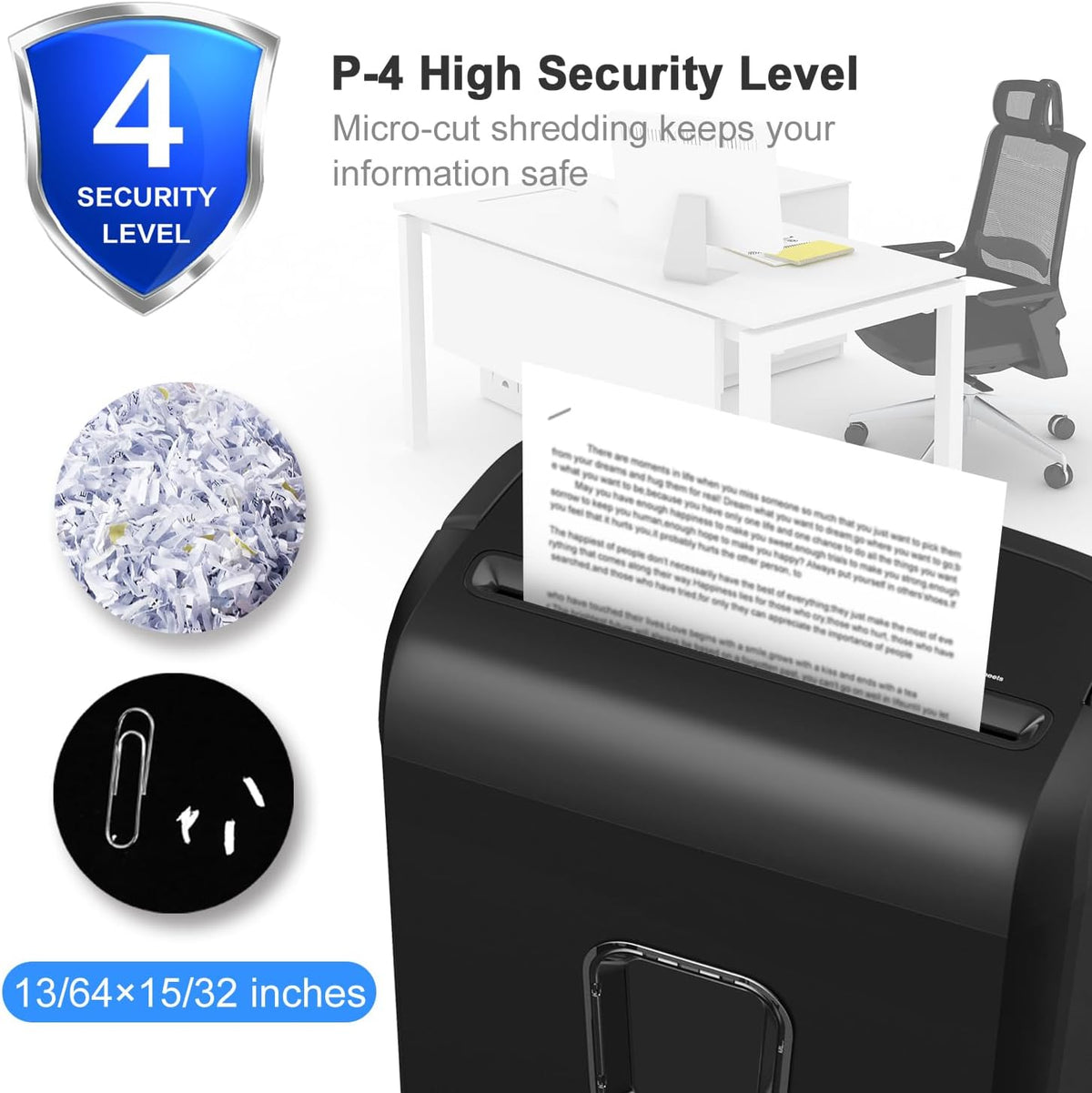 Bonsaii 6-Sheet Micro Cut Paper Shredder for Home, High Security Level P-4 Father Jim Norris notebooks
