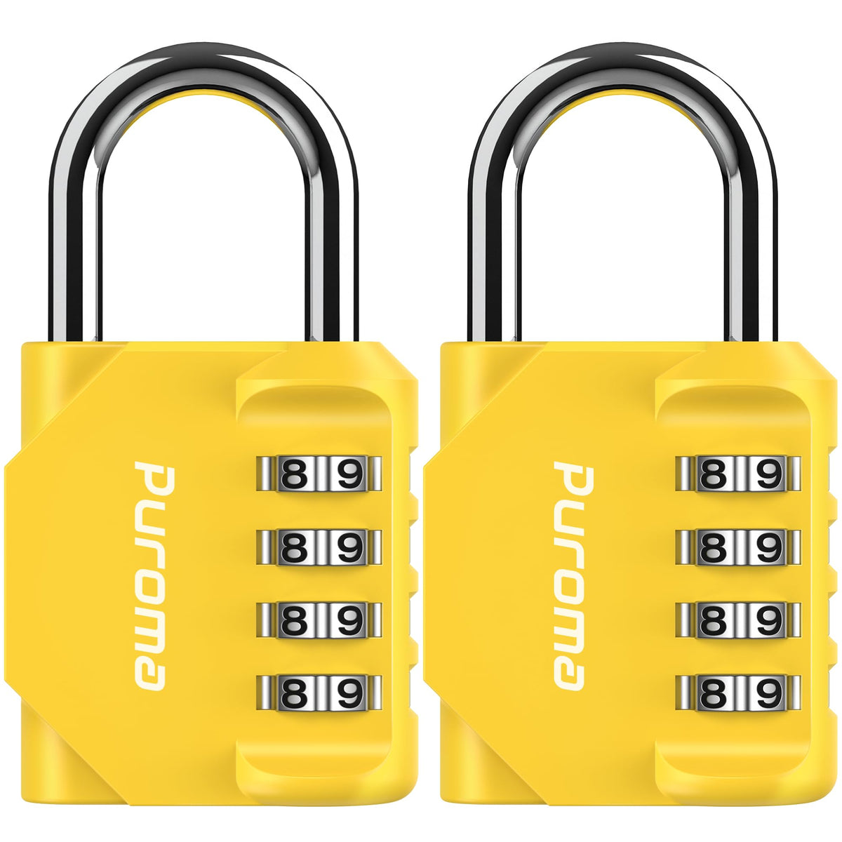 Puroma 2 Pack Combination Lock Locker 4 Digits Combo Padlock Gym Black