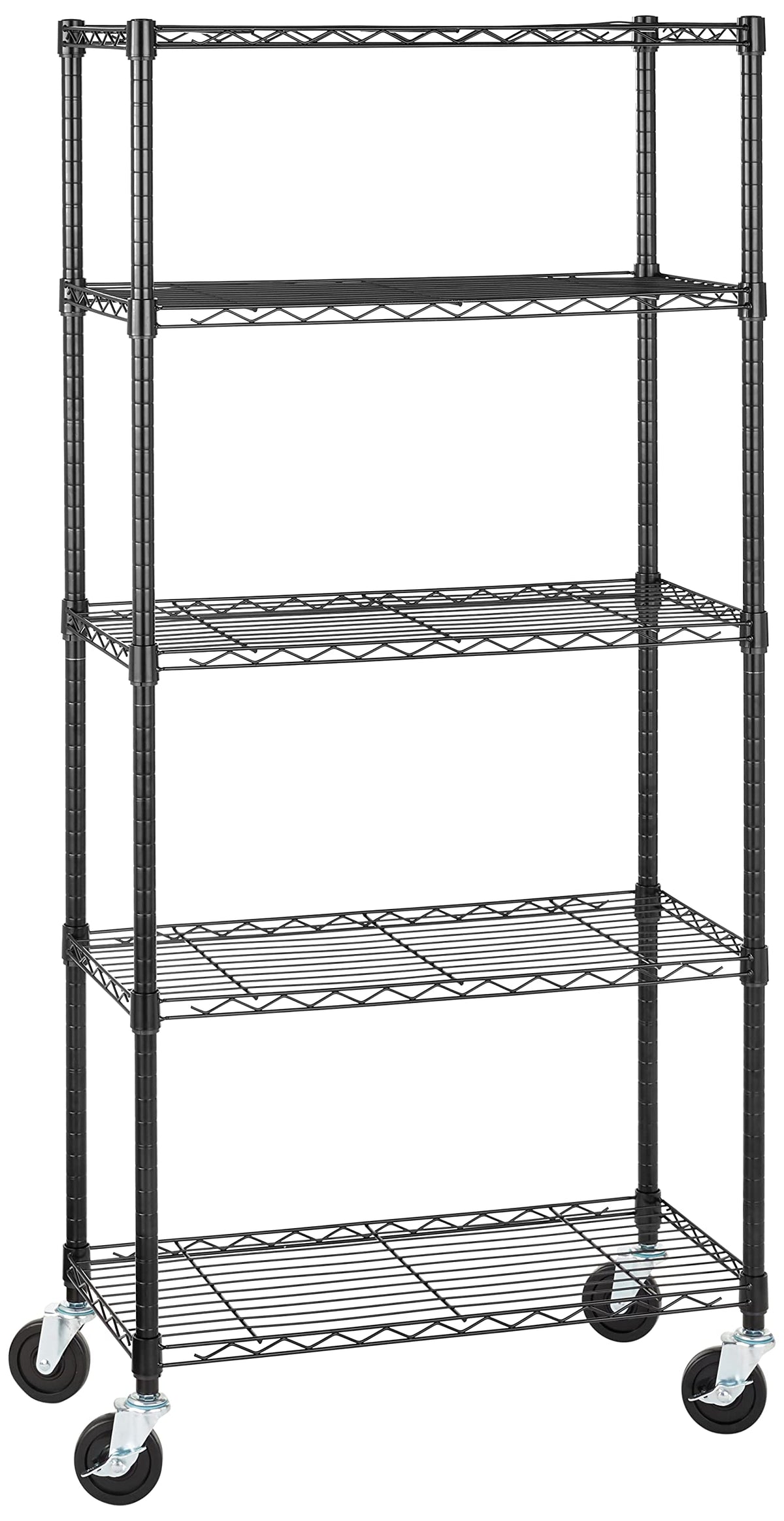 Amazon Basics 5-Shelf Adjustable Heavy Duty Steel Wire Storage Shelves for Garage