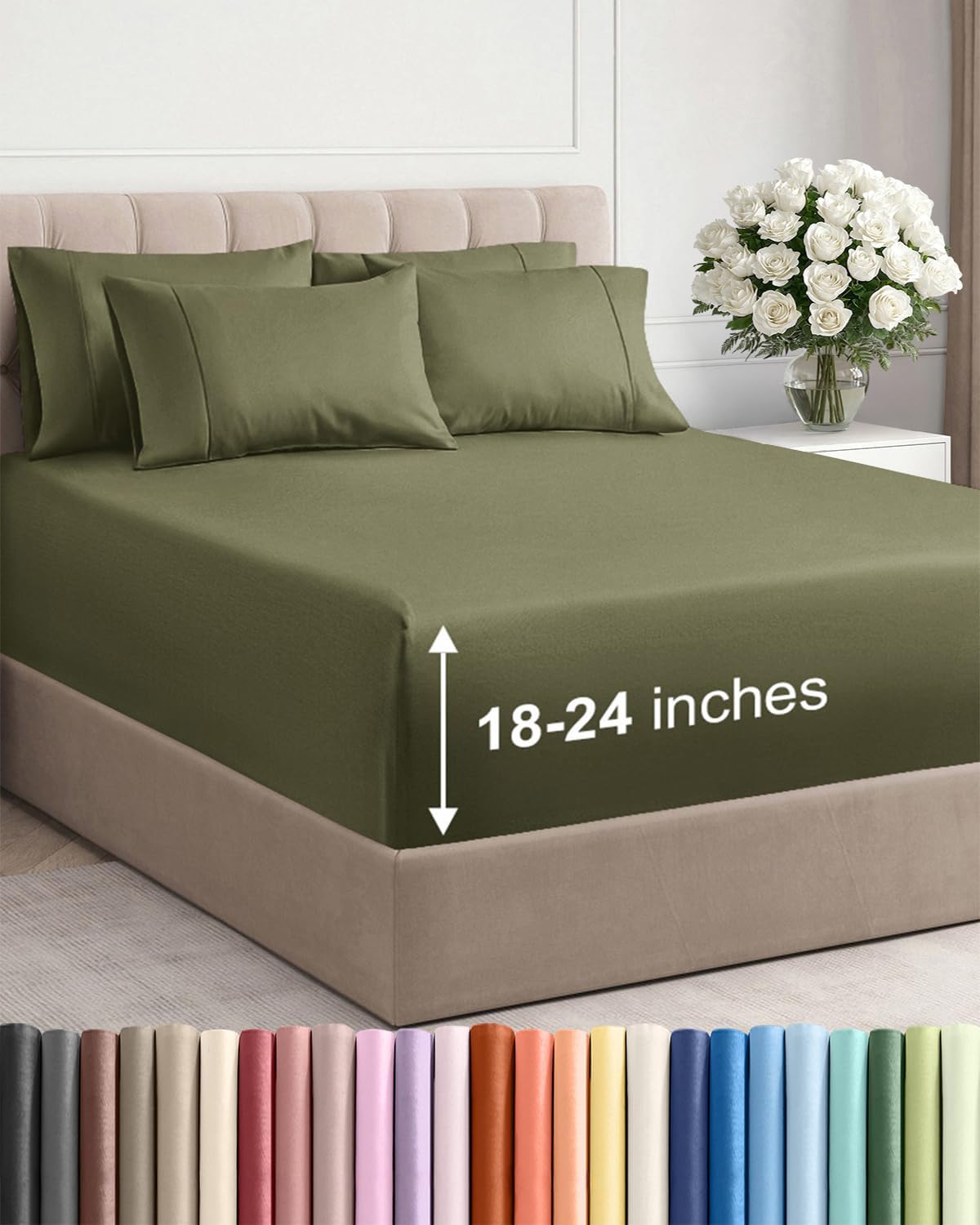 CGK Extra Deep Twin XL Sheet Set - 4pc College Dorm Room - Coral