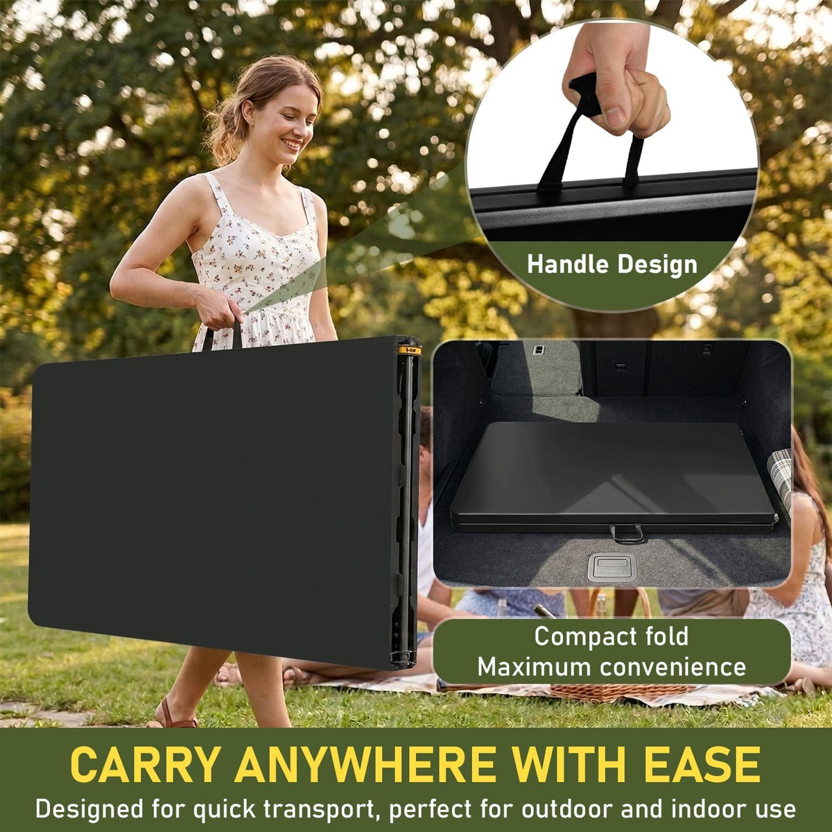 BestOffice | 6FT Folding Table | Black | Portable Plastic Table Father Jim Norris notebooks