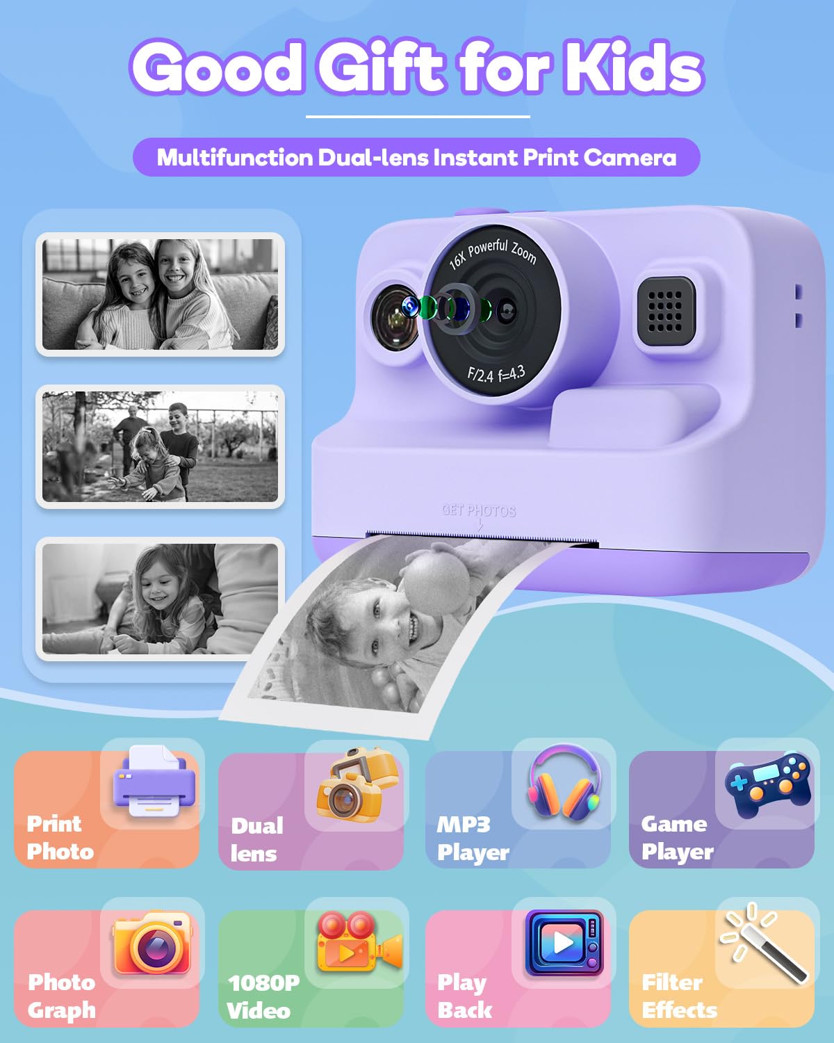 Dylanto Kids Camera Instant Print,1080P Kids Instant Cameras that Print Photos,Christmas Birthday Gifts for Girls Age 3-12,Portable Toy for 3 4 5 6 7 8 9 10 Year Old Girls Boys Pink Father Jim Norris notebooks