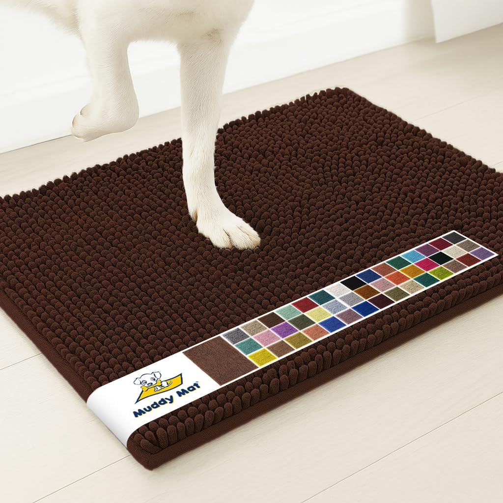 Muddy Mat® | Super Water Absorbent Door Mat Indoor, Microfiber Quick Dry Chenille Entryway Rug, Slip Resistant Front Door Mat, Indoor Mats for Entryway, Machine Washable Pet Rug, Grey 28"x18" Father Jim Norris notebooks