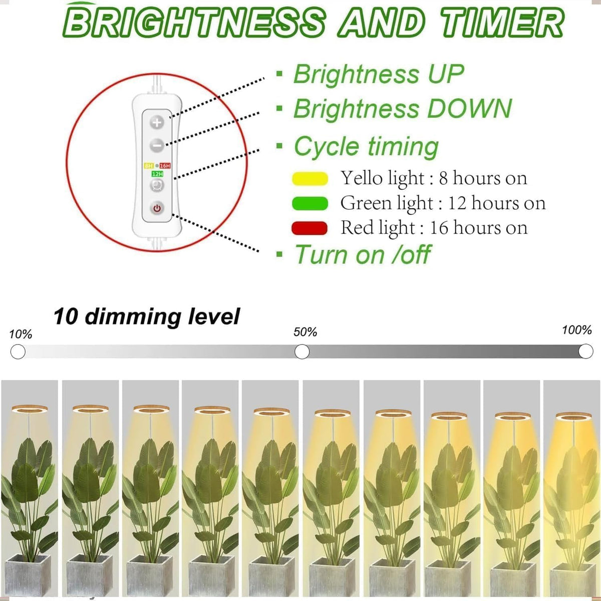 Yadoker 144 LEDs Full Spectrum Plant Grow Light for Indoor Plants,Height Adjustable, 6.3" Aluminum Housing,Automatic Timer with 8/12/16 Hours,10-Level Brightness,Black Plant Light with Base,2 Pack Father Jim Norris notebooks