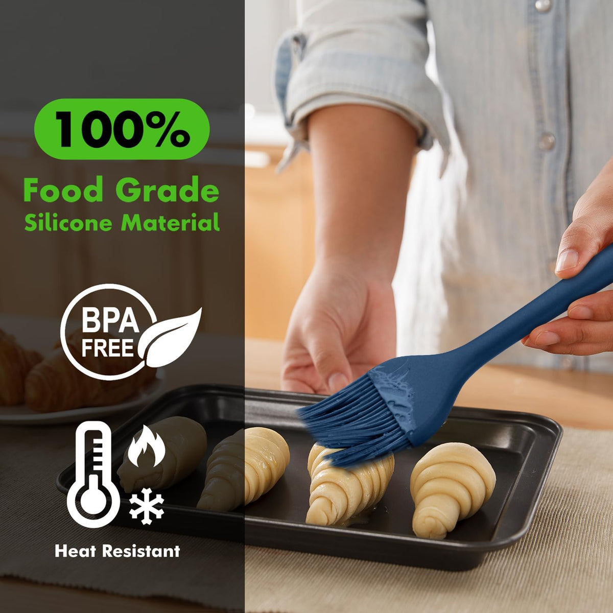 HOTEC Silicone Basting &Pastry Brushes BPA Free, Classic Blue 2 Father Jim Norris notebooks