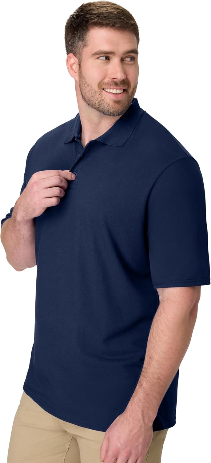 Hanes Men’s X-Temp Short Sleeve Polo Shirt, Midweight Men's Shirt