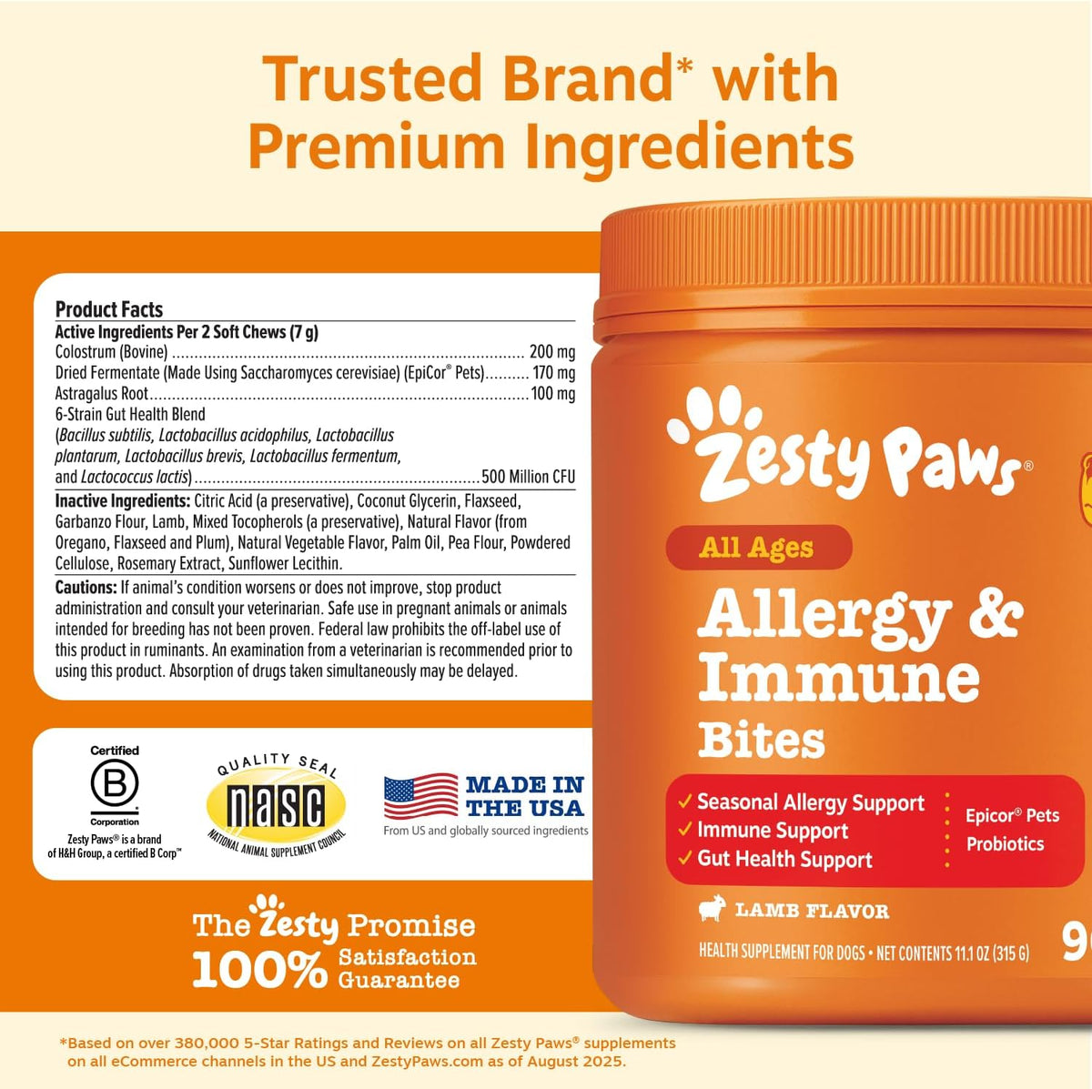 Zesty Paws Dog Allergy Chews - Dog Allergy Relief, Lamb, 90 Ct Father Jim Norris notebooks