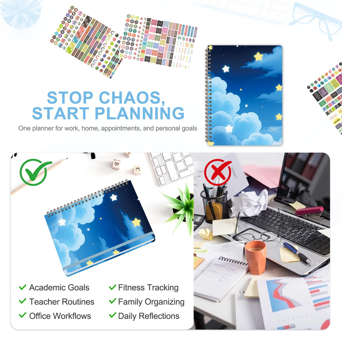 2027 Planner, Weekly and Monthly Calendar Planner Book, A5(6.3'' x 8.5'') Father Jim Norris notebooks