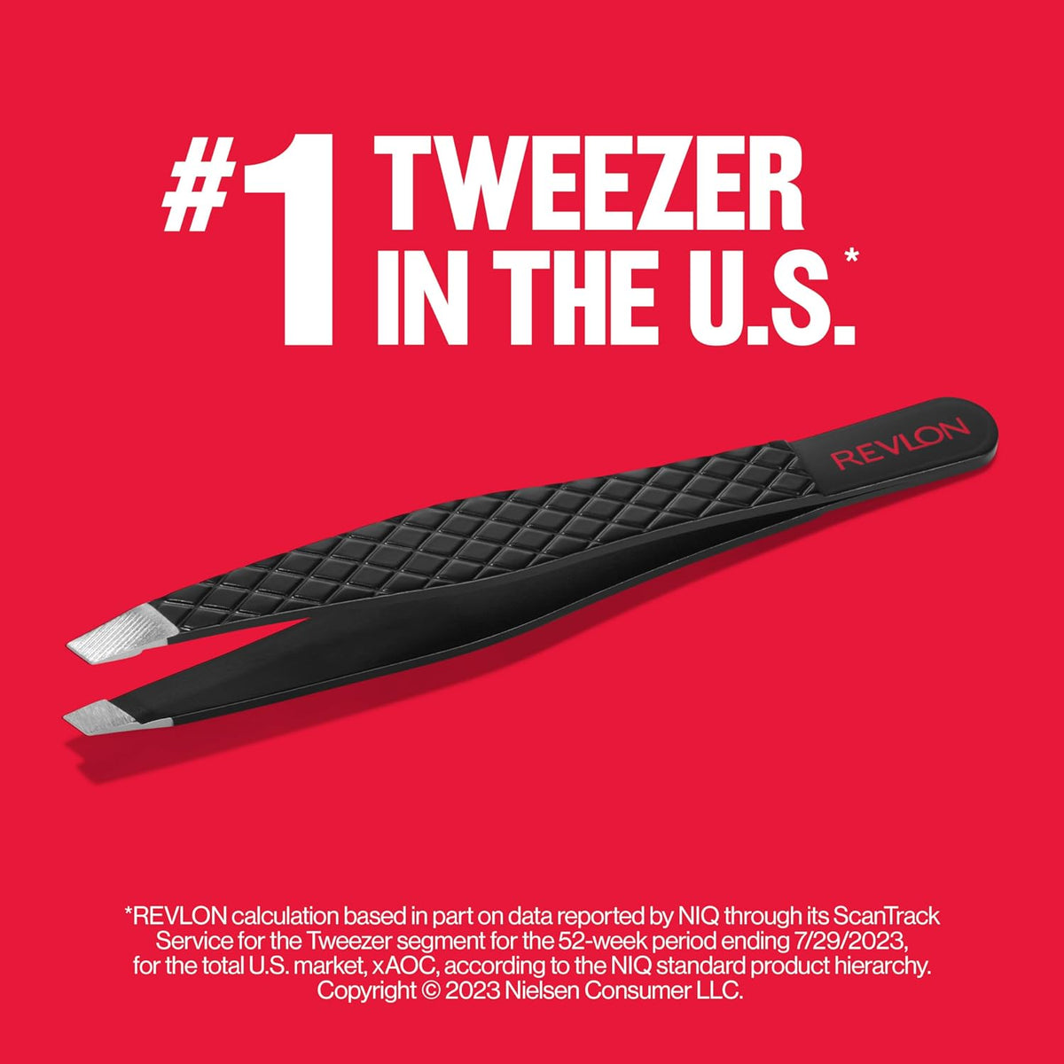 Revlon Expert Slant Tip Tweezer, Black, 1 Count