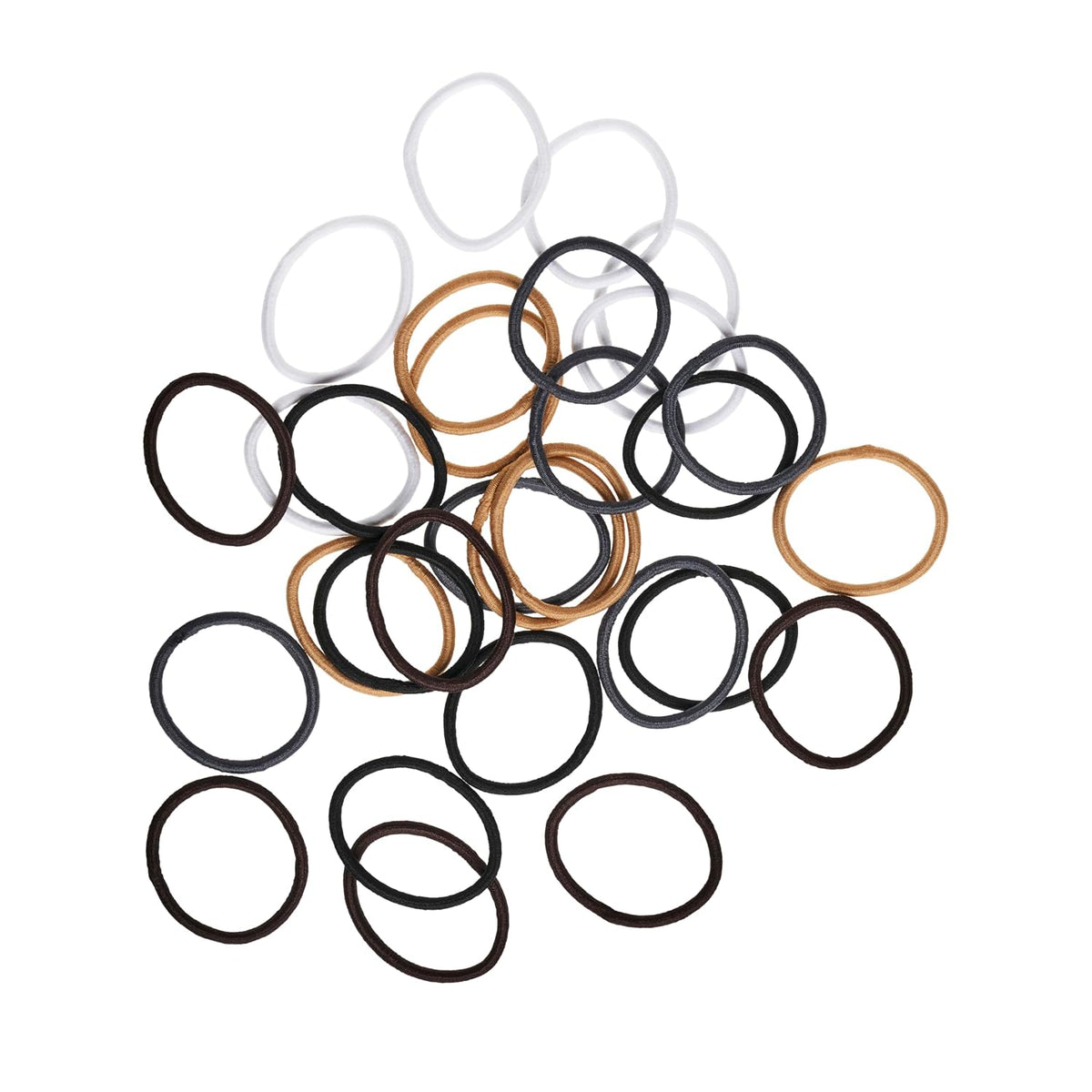 Goody Ouchless Elastic Hair Ties, 30 Ct, Brown, 4MM Rubber Bands, Pain-Free